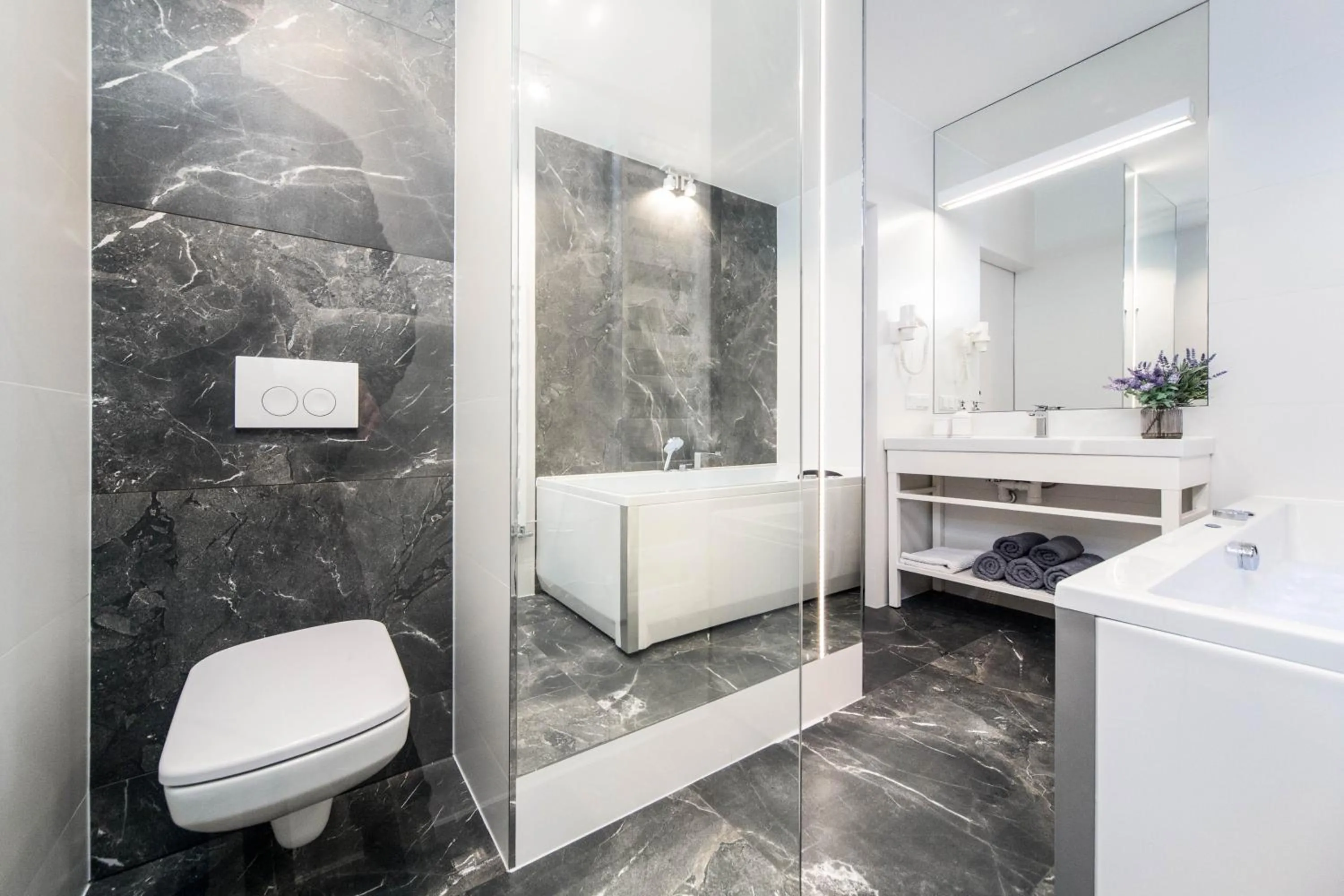 Bathroom in Jacuzzi Apartments