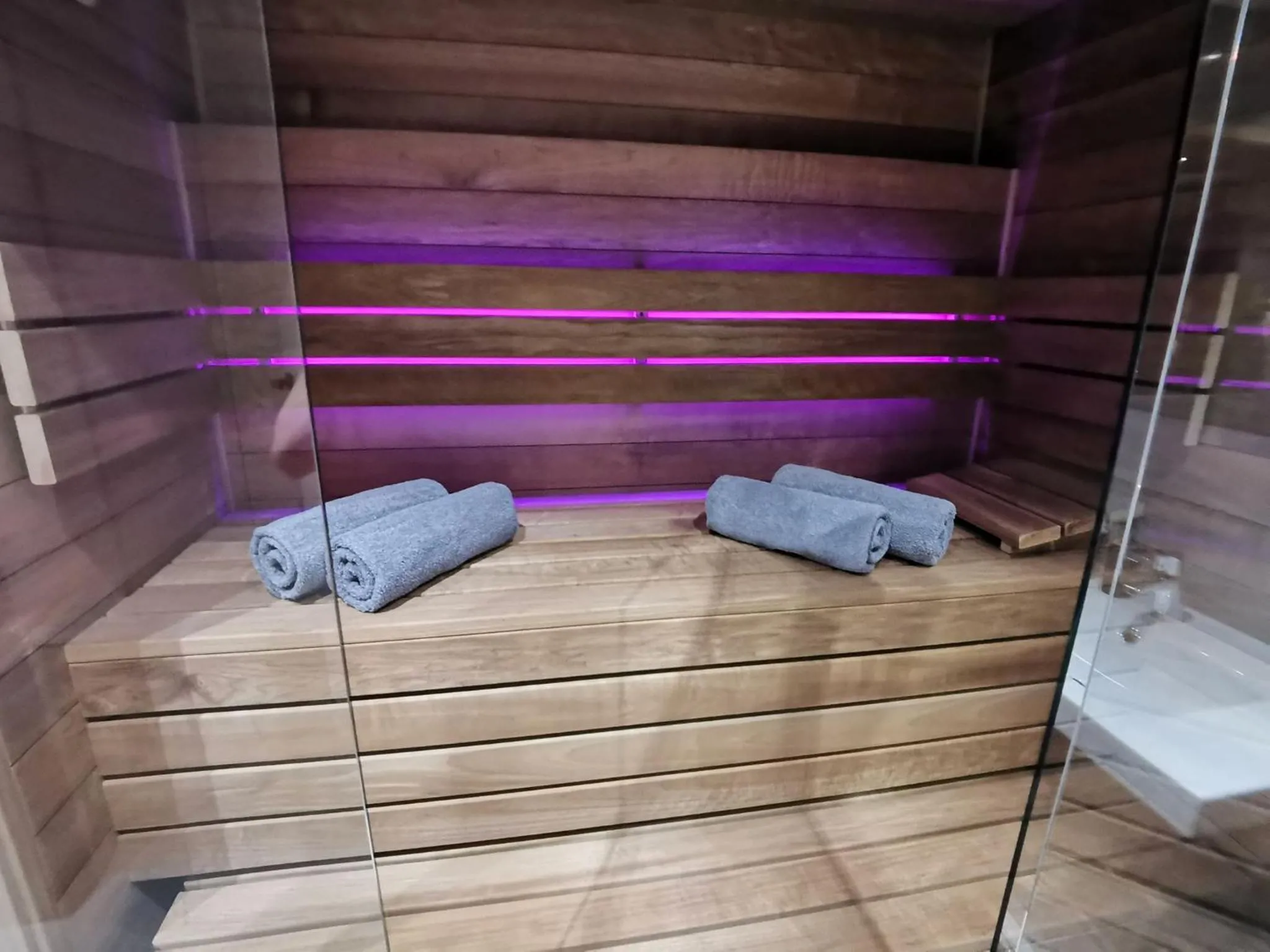 Sauna in Jacuzzi Apartments