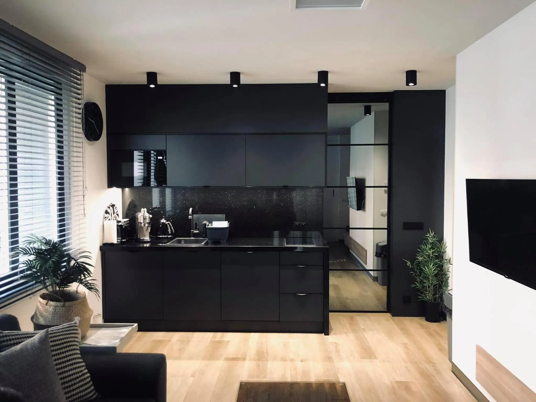 Kitchen or kitchenette in Jacuzzi Apartments