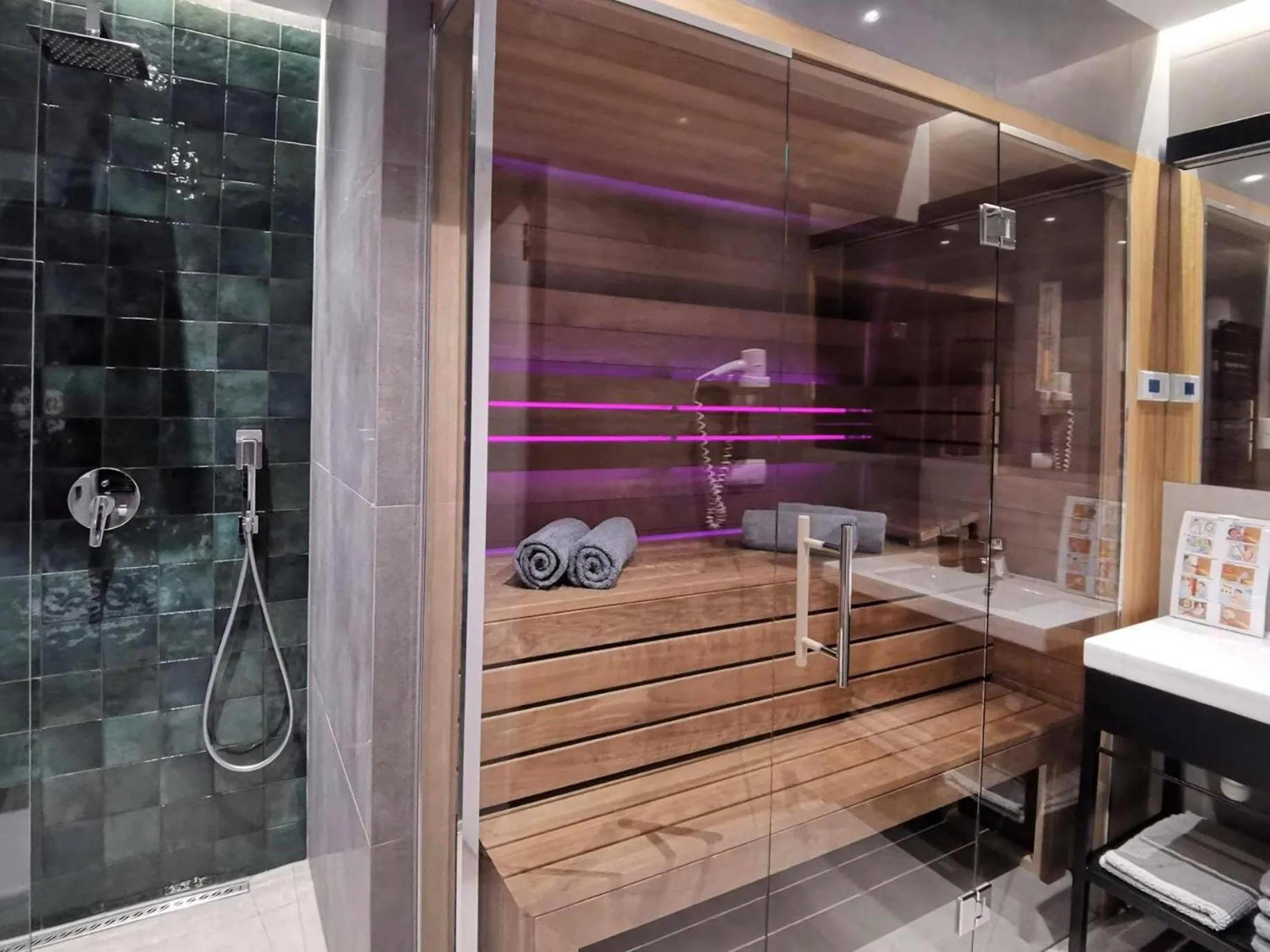 Shower in Jacuzzi Apartments