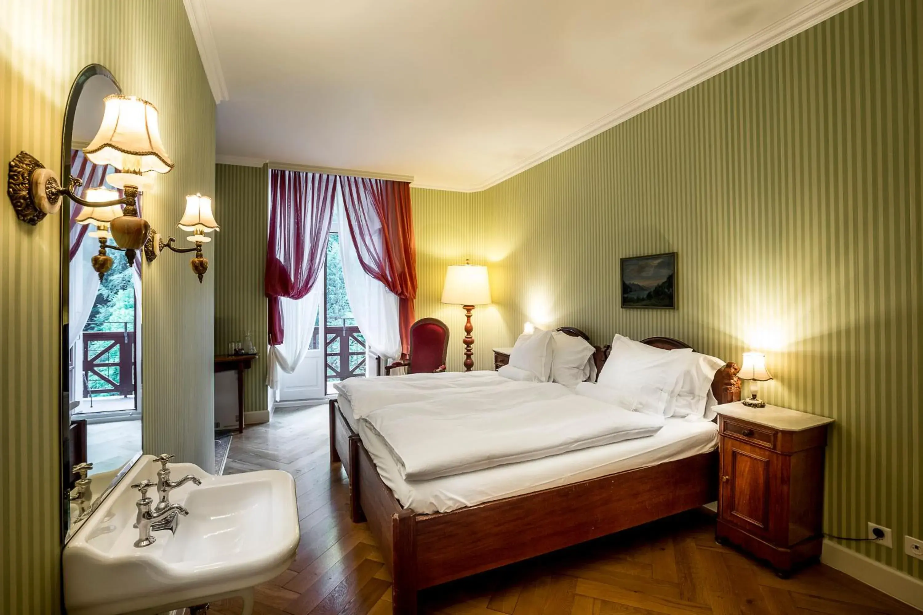 Superior Double Room with Waterfall View - single occupancy in Grandhotel Giessbach Superior Double Room with Waterfall View - single occupancy in Grandhotel Giessbach