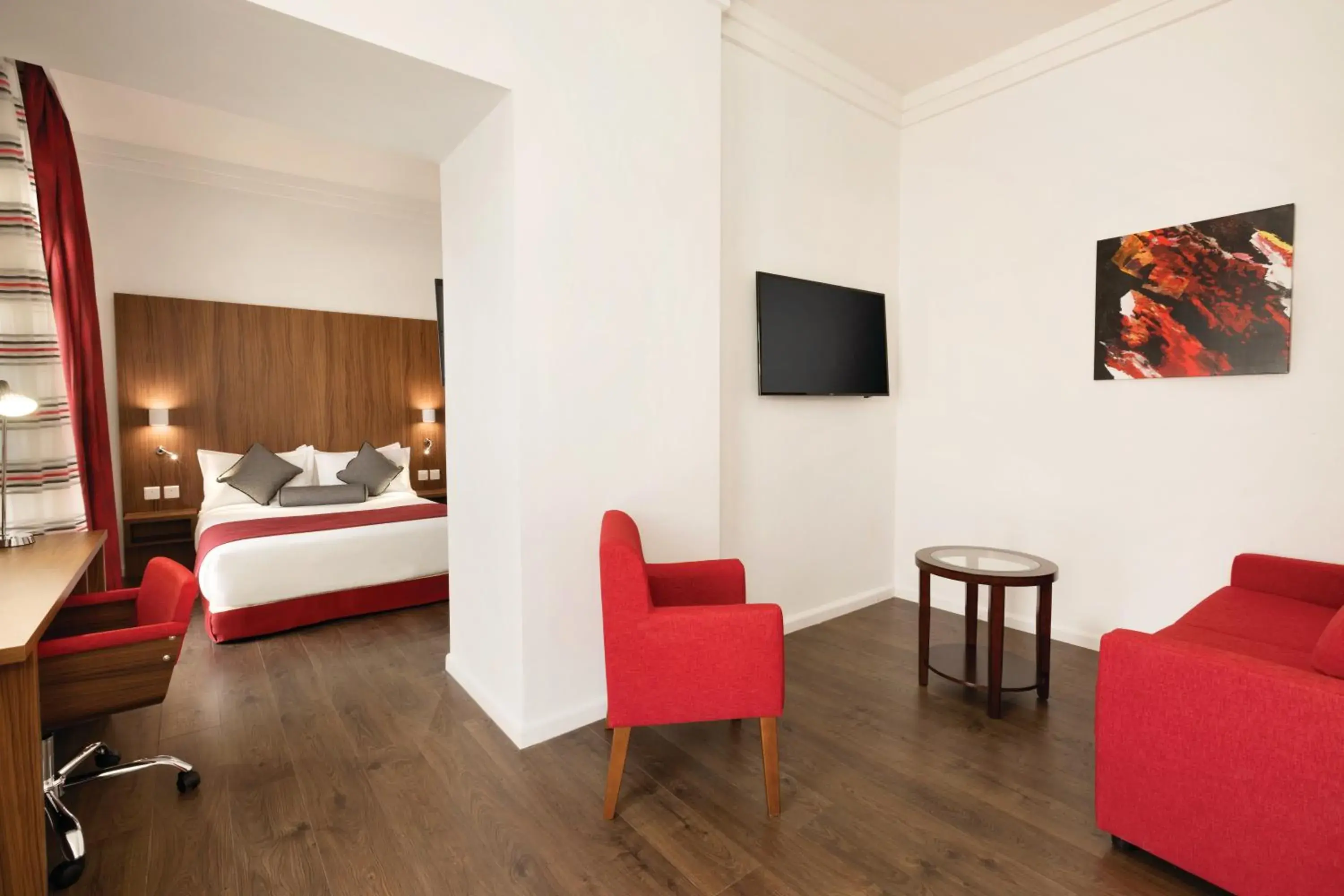 Living room, Bed in Ramada Encore Al Khobar Olaya Living room, Bed in Ramada Encore Al Khobar Olaya