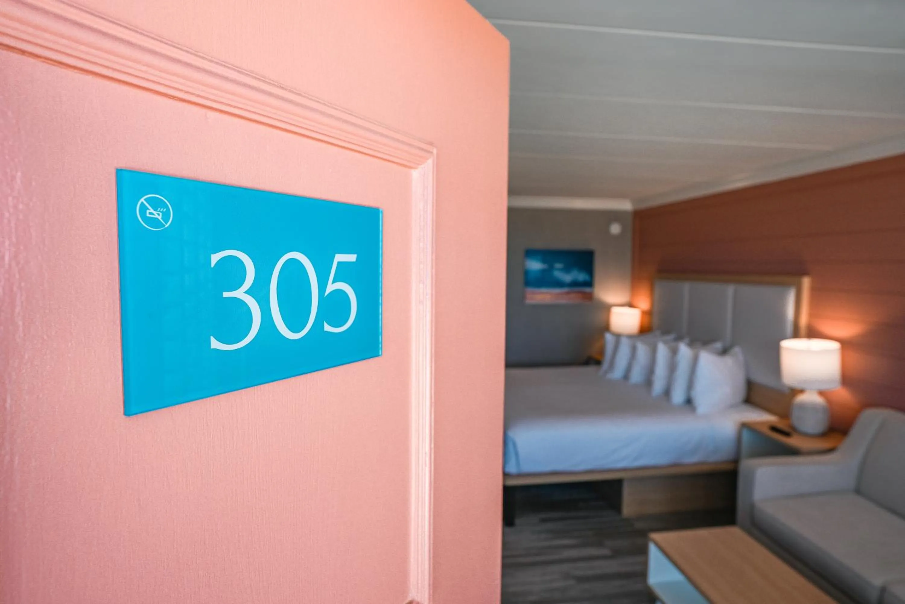 Bed in Spray Beach Hotel