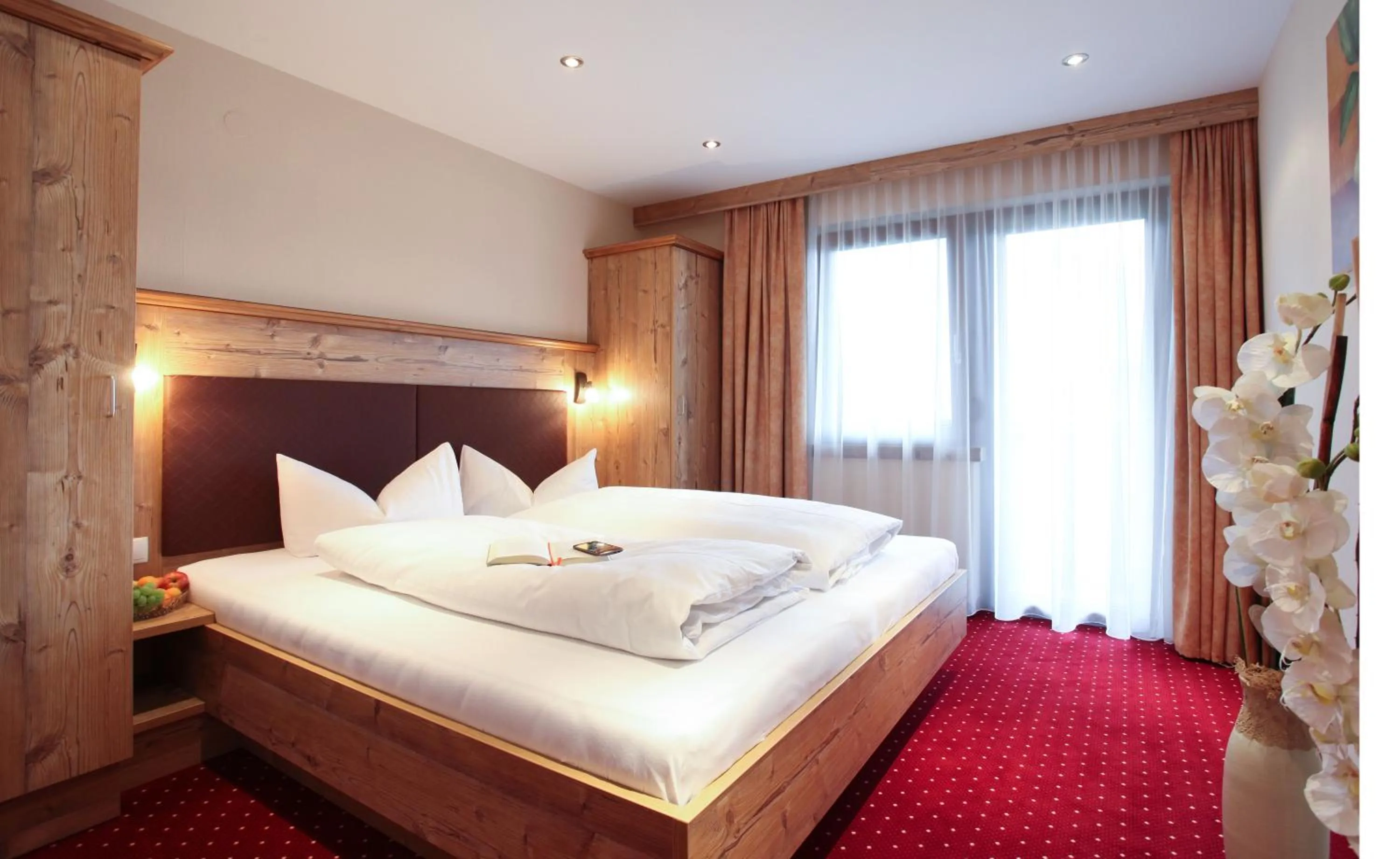 Bedroom, Bed in Panorama Appartements