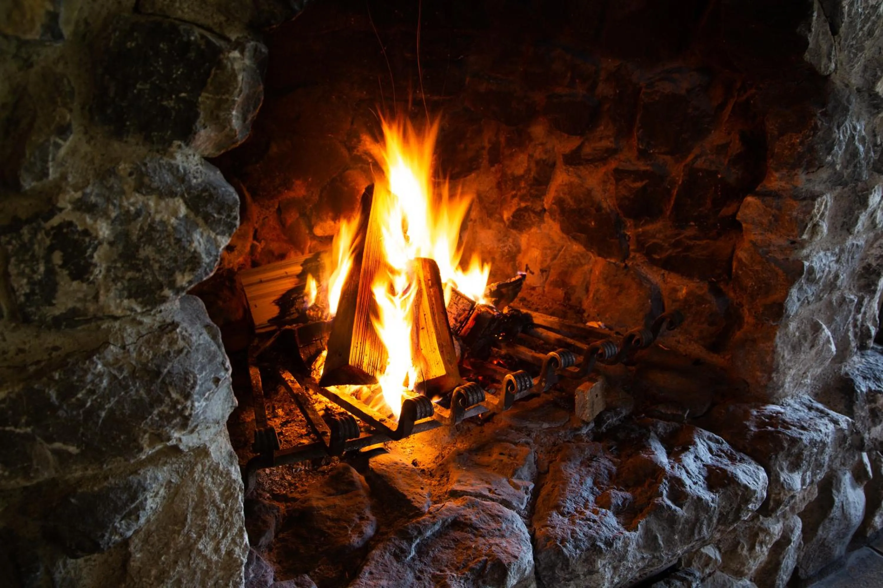 fireplace in Berghotel Schlossanger Alp