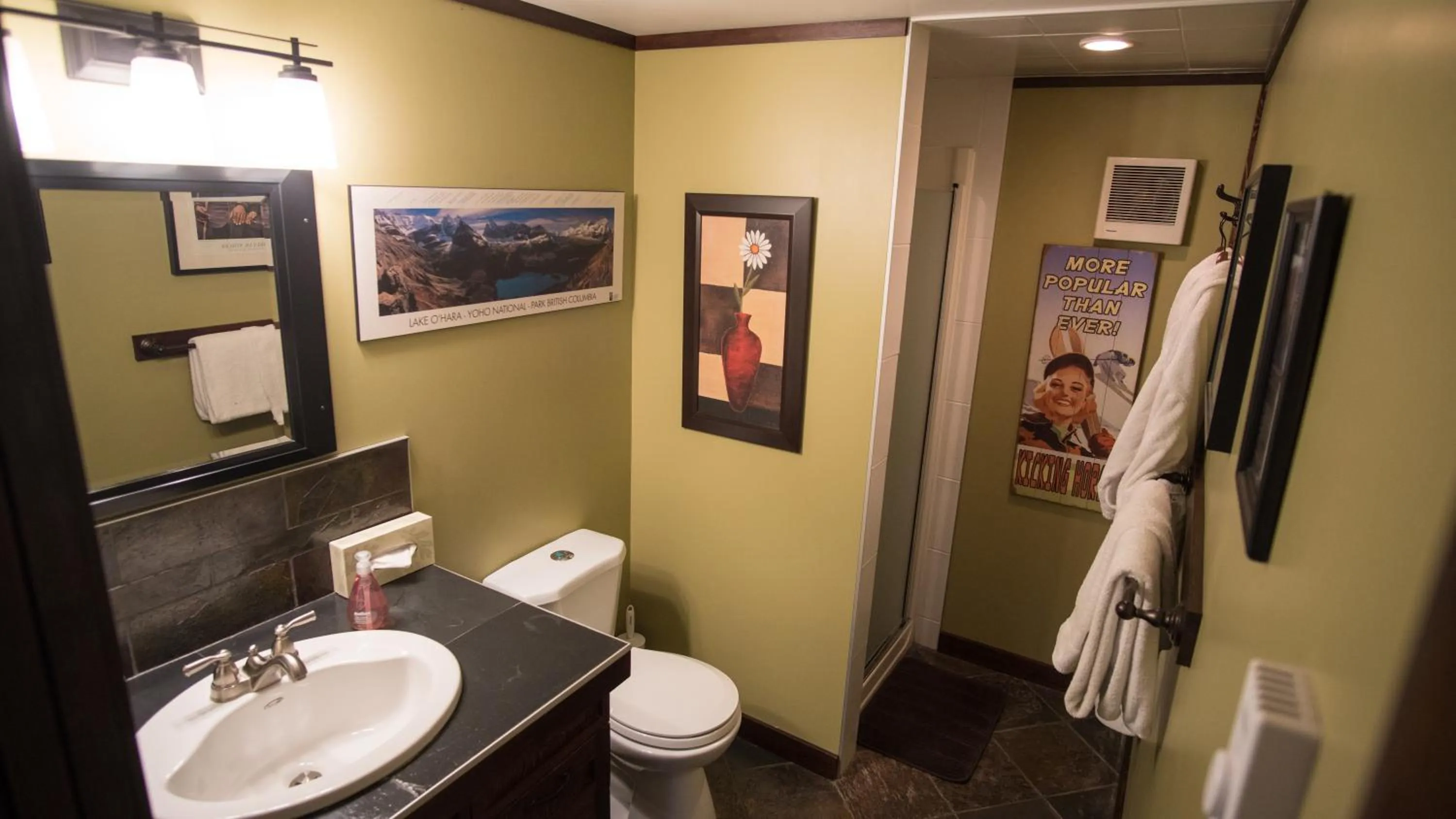 Shower in Cedar House Restaurant & Chalets