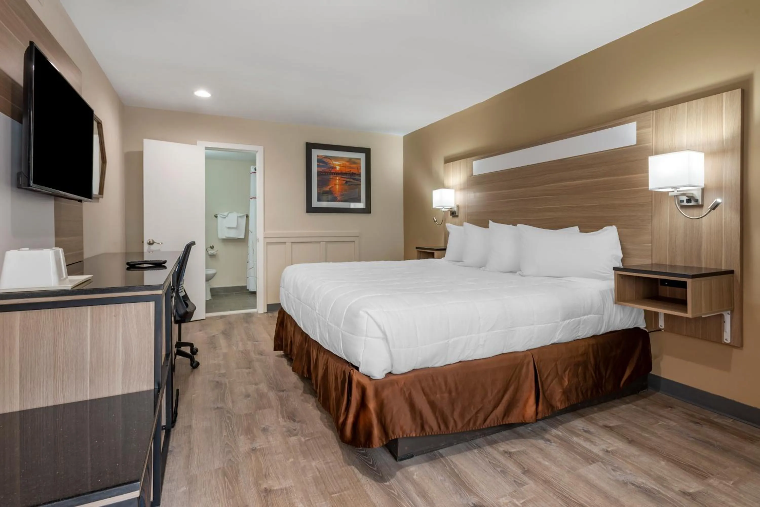 Bed in Rodeway Inn Oceanview