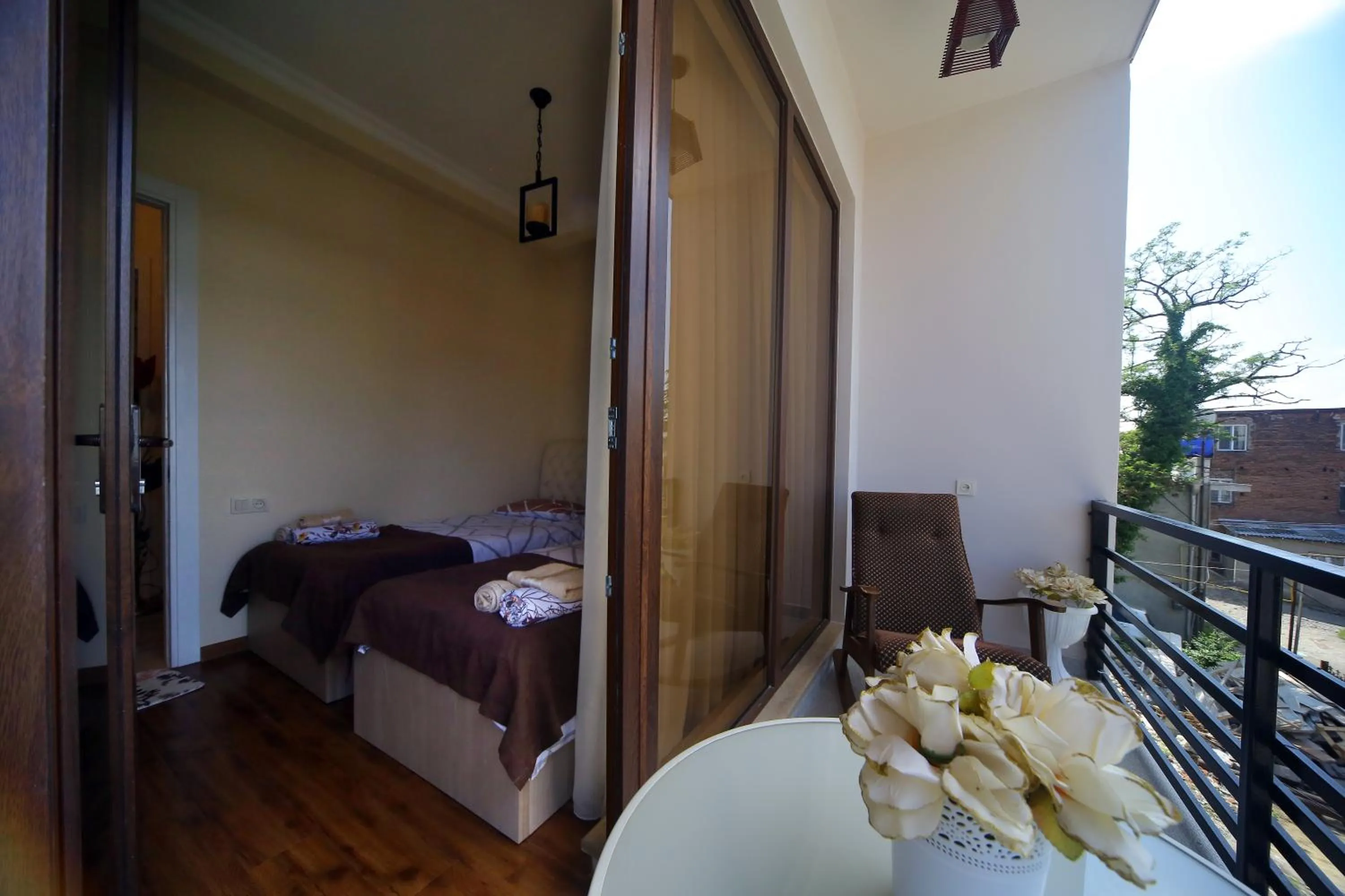 Balcony/Terrace, Bed in Hotel Balcony