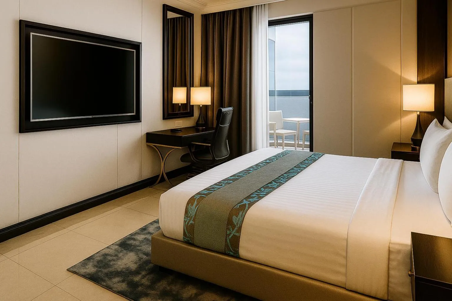 TV and multimedia, Bed in Le Charmé Suites - Subic