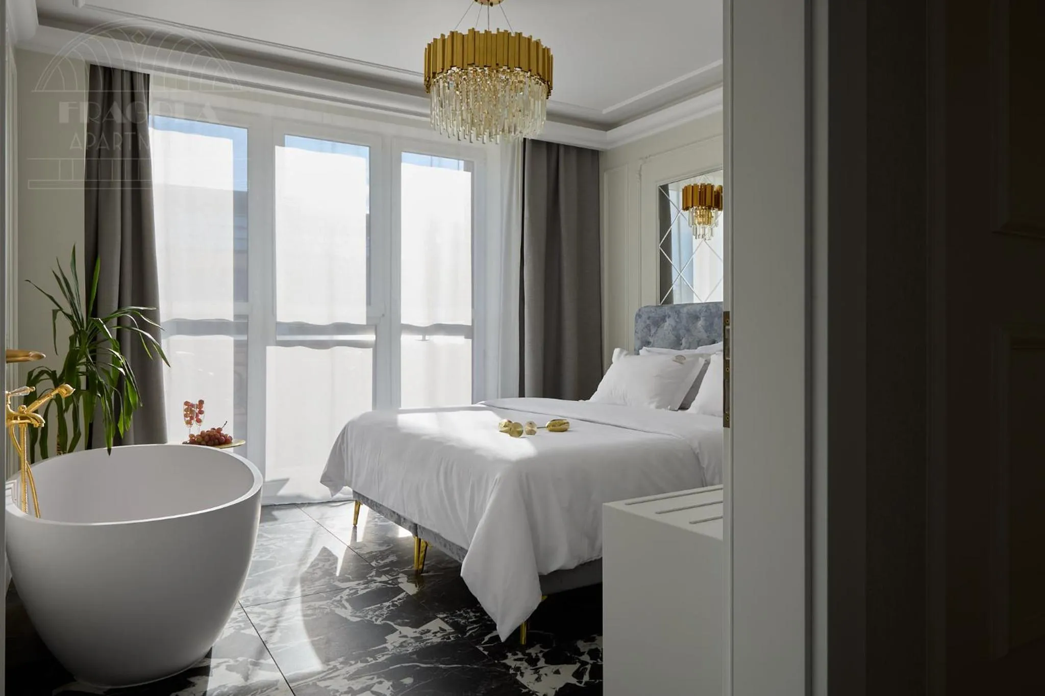 Bedroom, Bed in Feniks Fragola Apartments