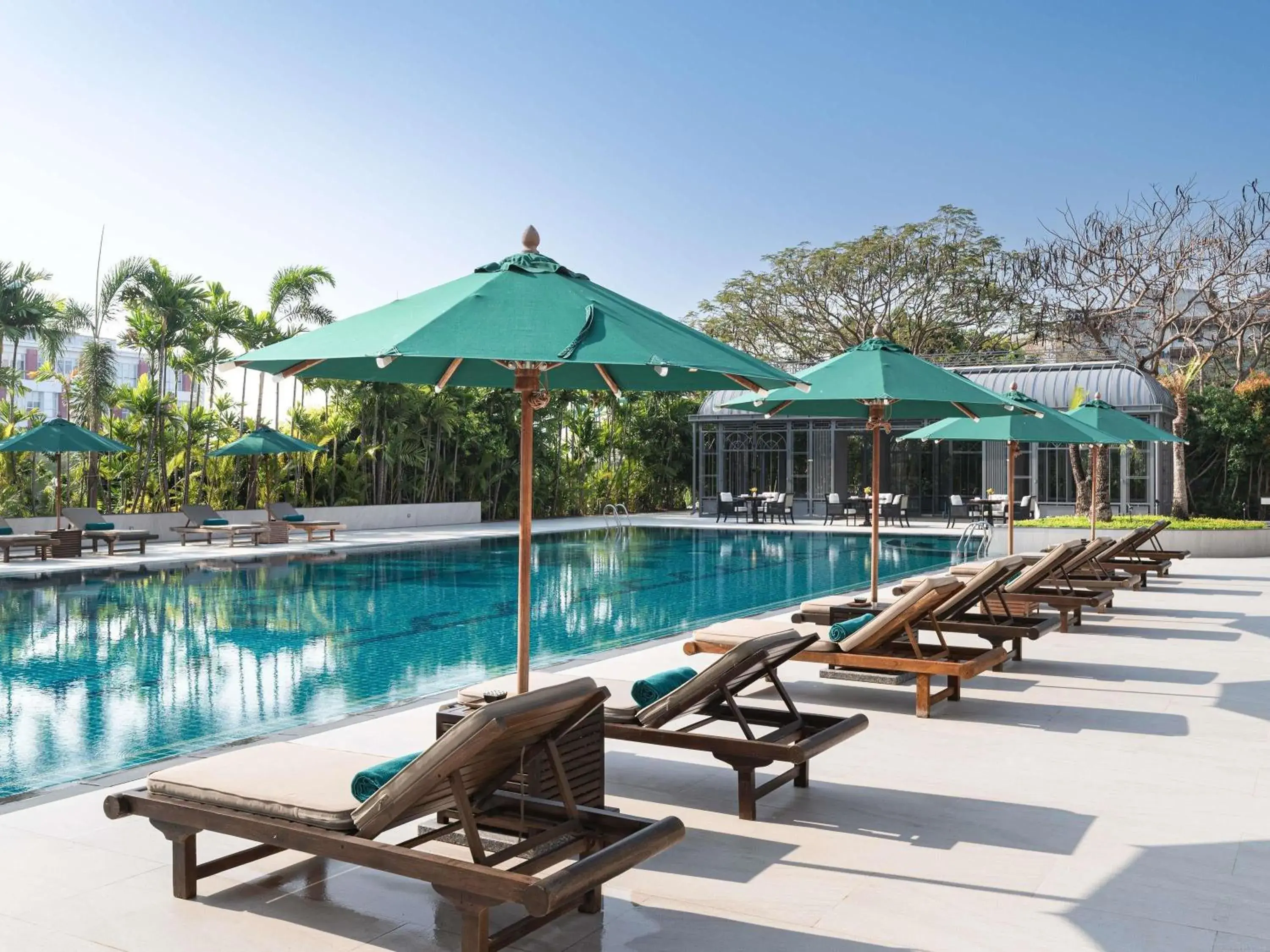 Pool view in Sofitel Phnom Penh Phokeethra Pool view in Sofitel Phnom Penh Phokeethra