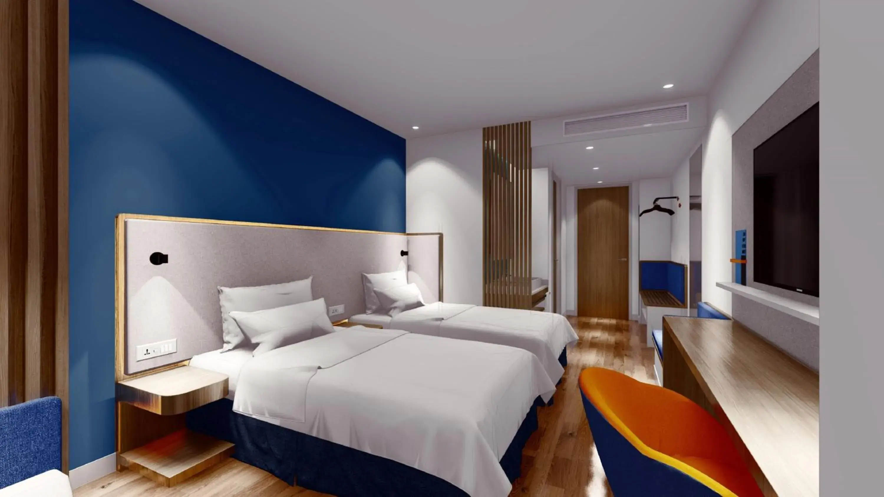 Photo of the whole room, Bed in Holiday Inn Express Shanghai Pudong Airport by IHG Photo of the whole room, Bed in Holiday Inn Express Shanghai Pudong Airport by IHG