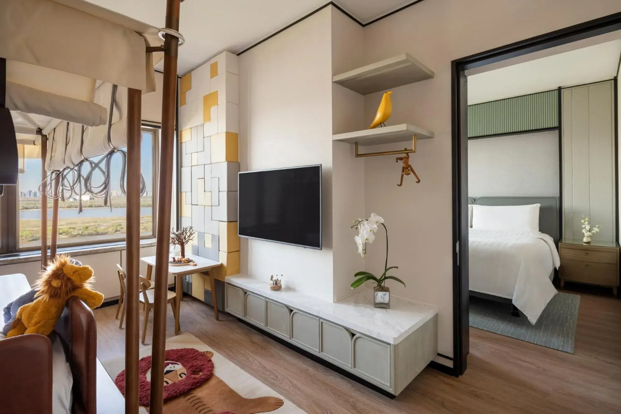 View (from property/room), Bed in Shangri-La Harbin View (from property/room), Bed in Shangri-La Harbin