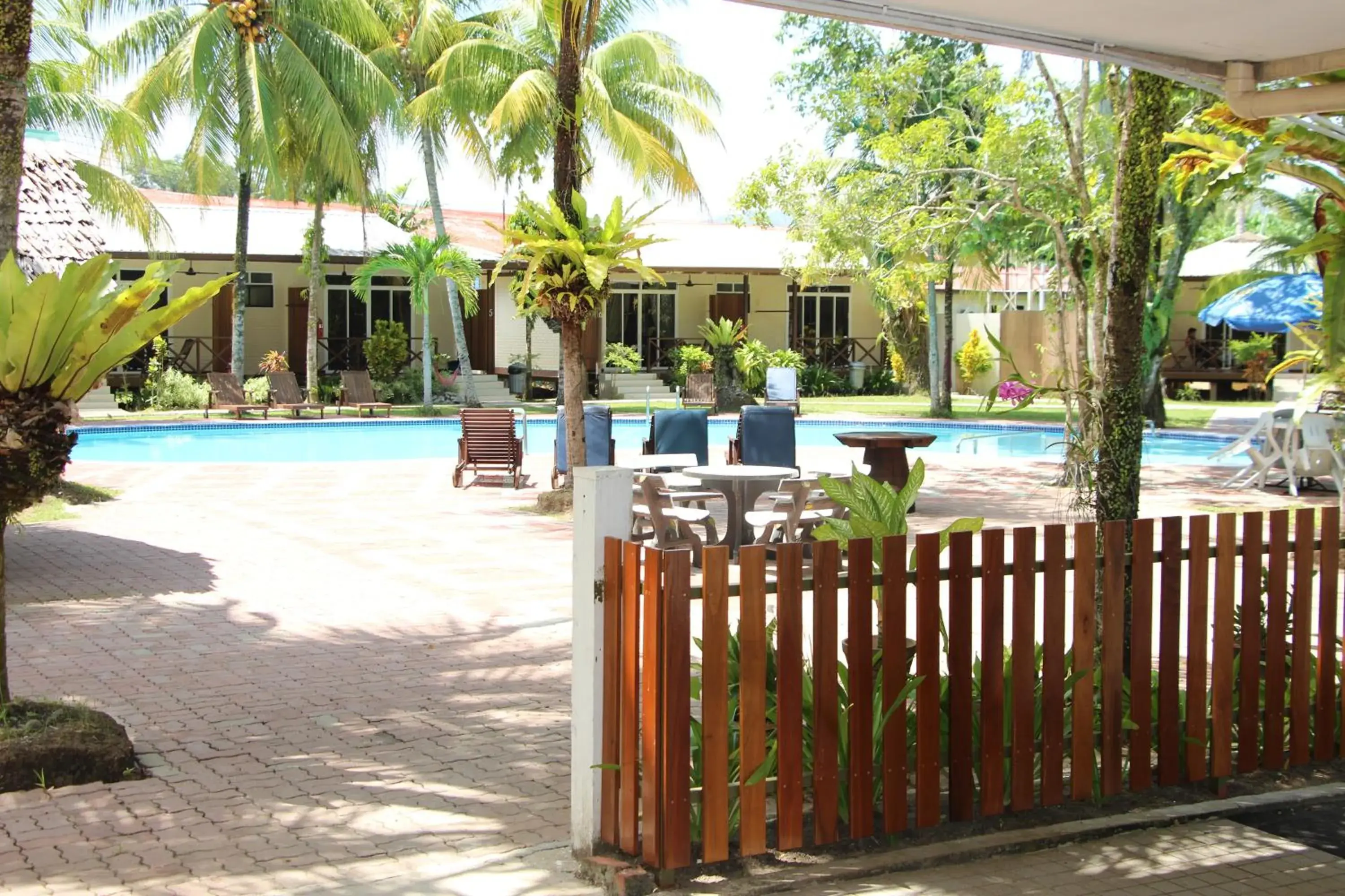 Patio, Swimming Pool in Langkah Syabas Beach Resort