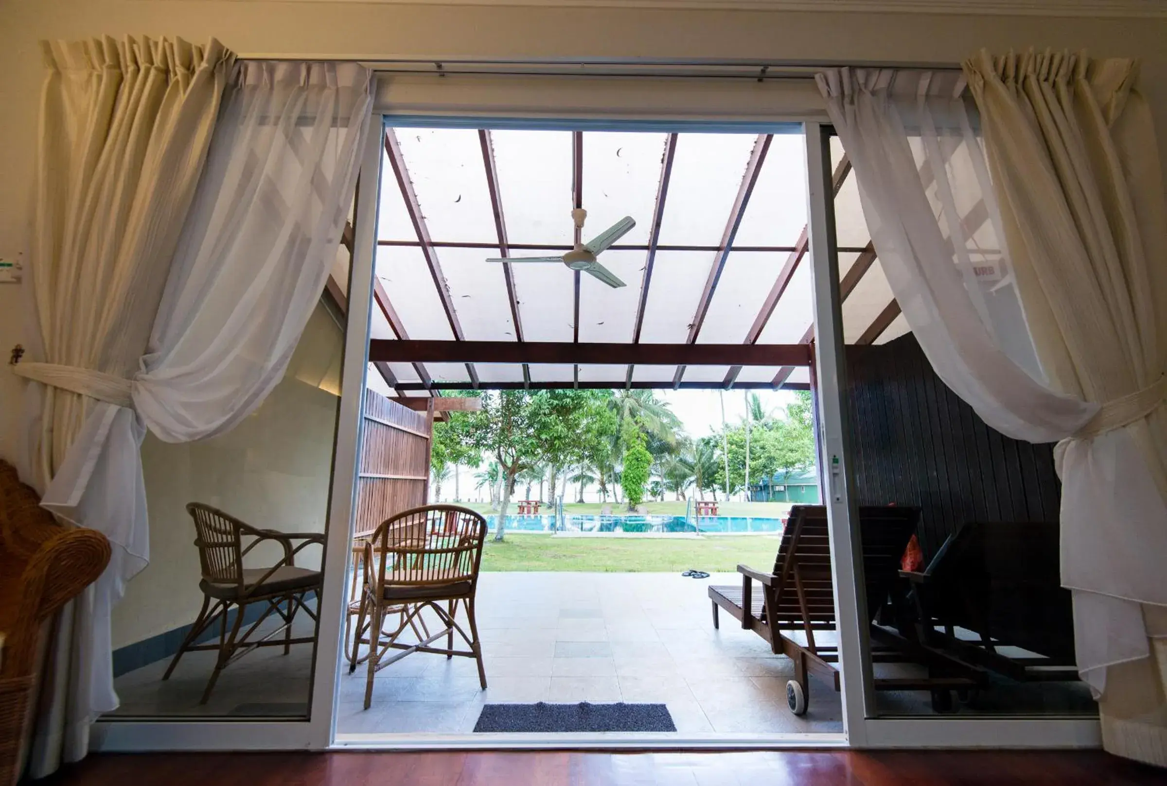 Patio, Seating Area in Langkah Syabas Beach Resort