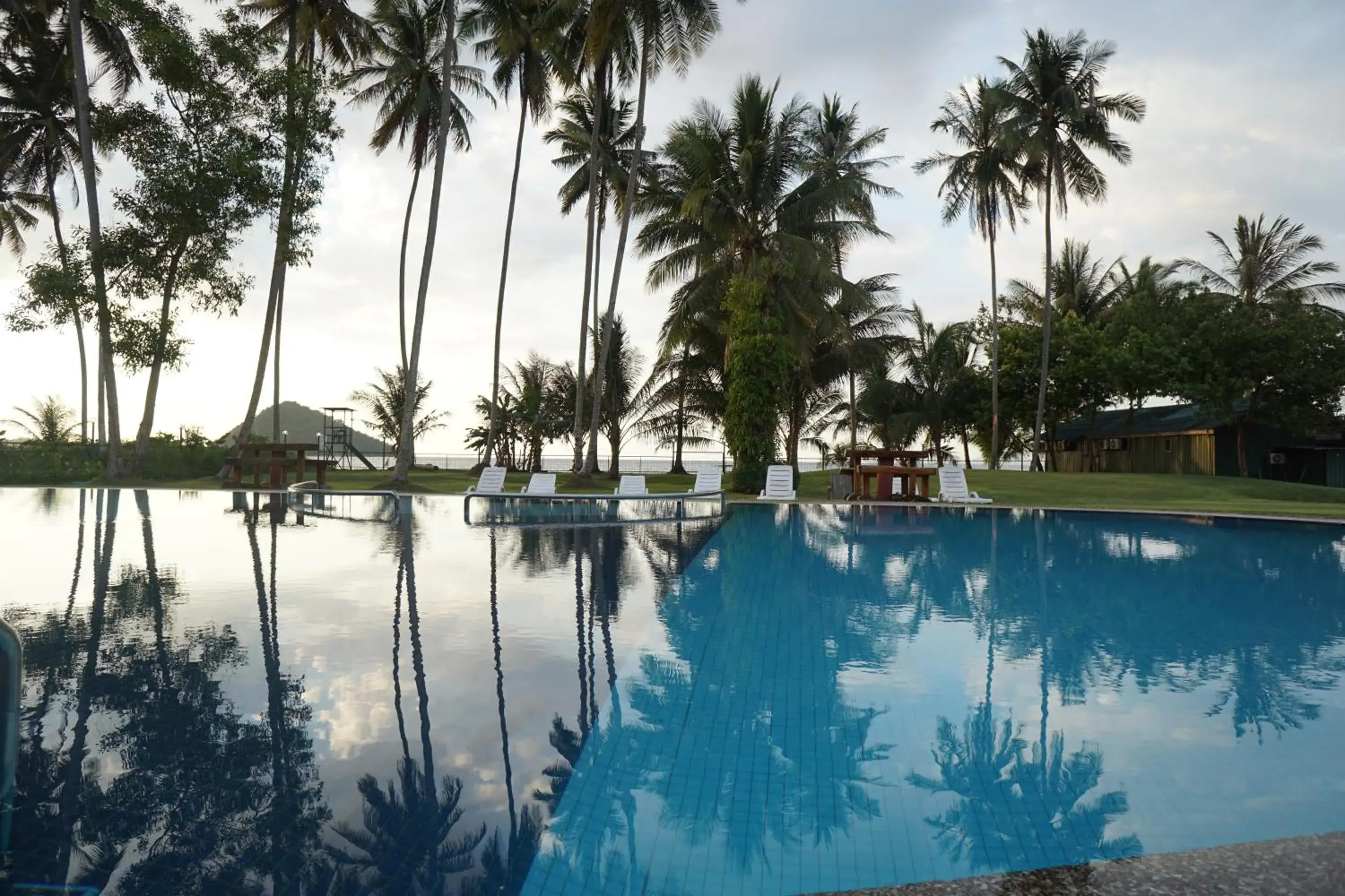 Garden, Swimming Pool in Langkah Syabas Beach Resort