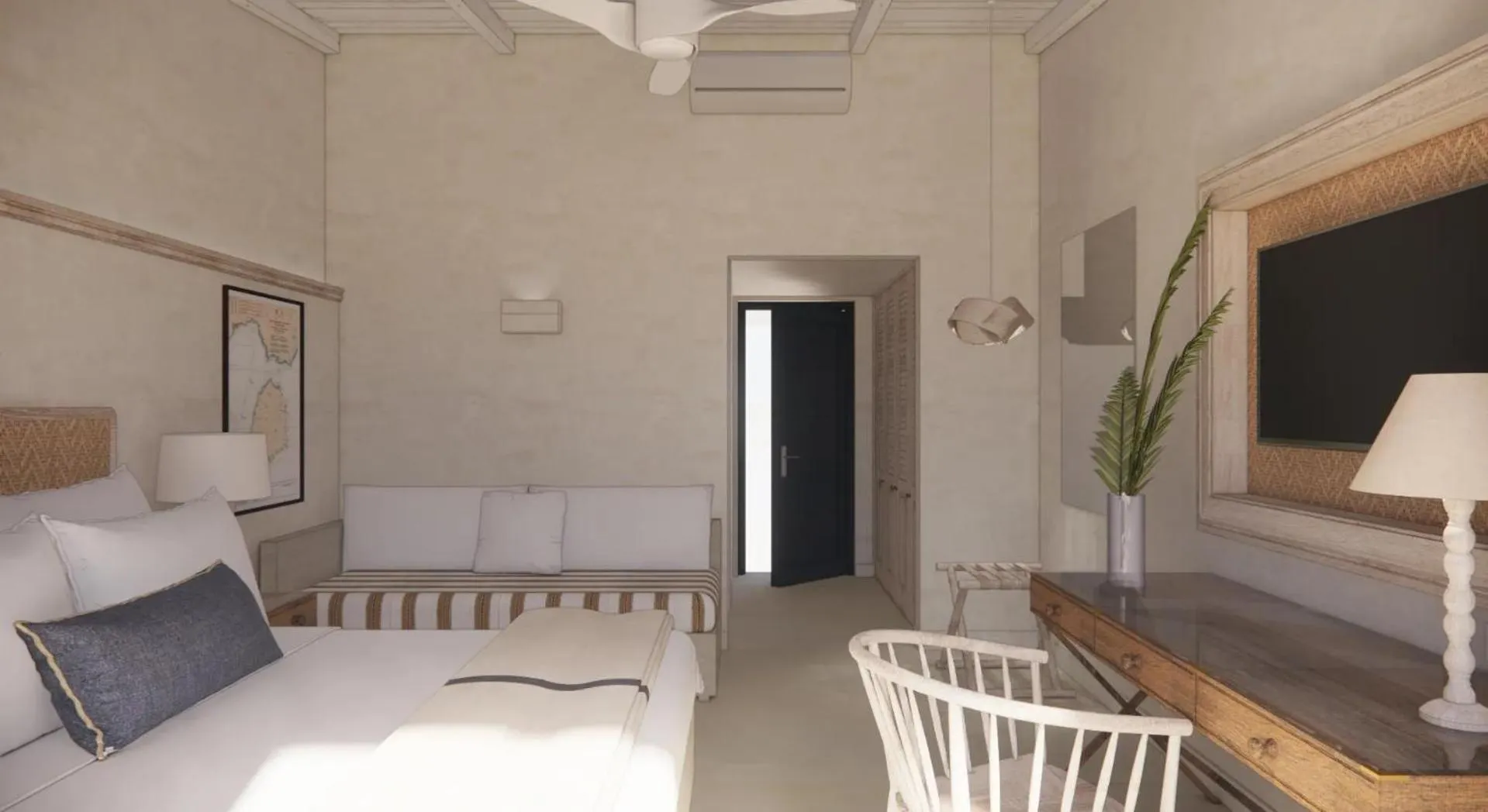 Photo of the whole room, Bed in Makryammos