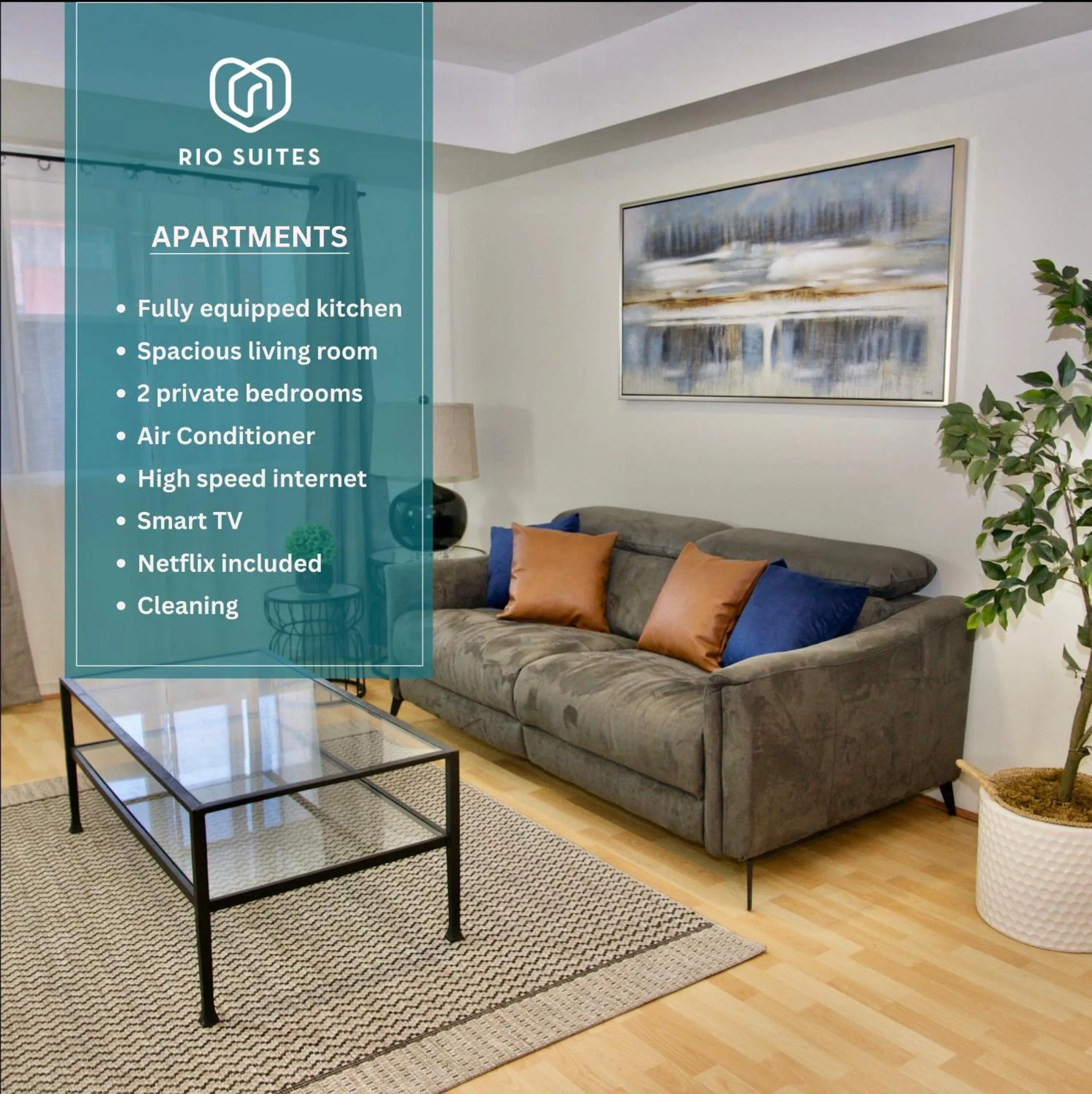 Living room in Rio Suites