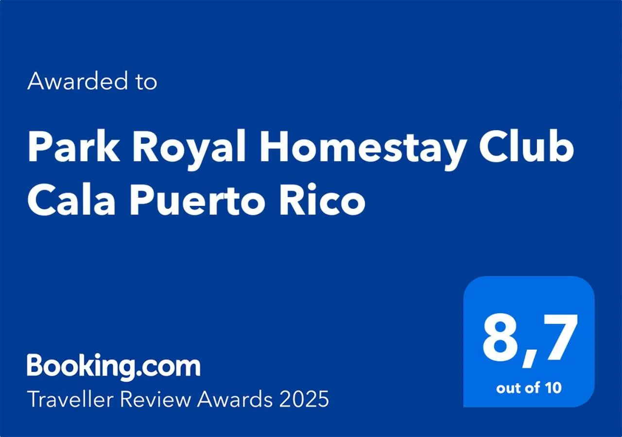 Certificate/Award in Park Royal Homestay Club Cala Puerto Rico