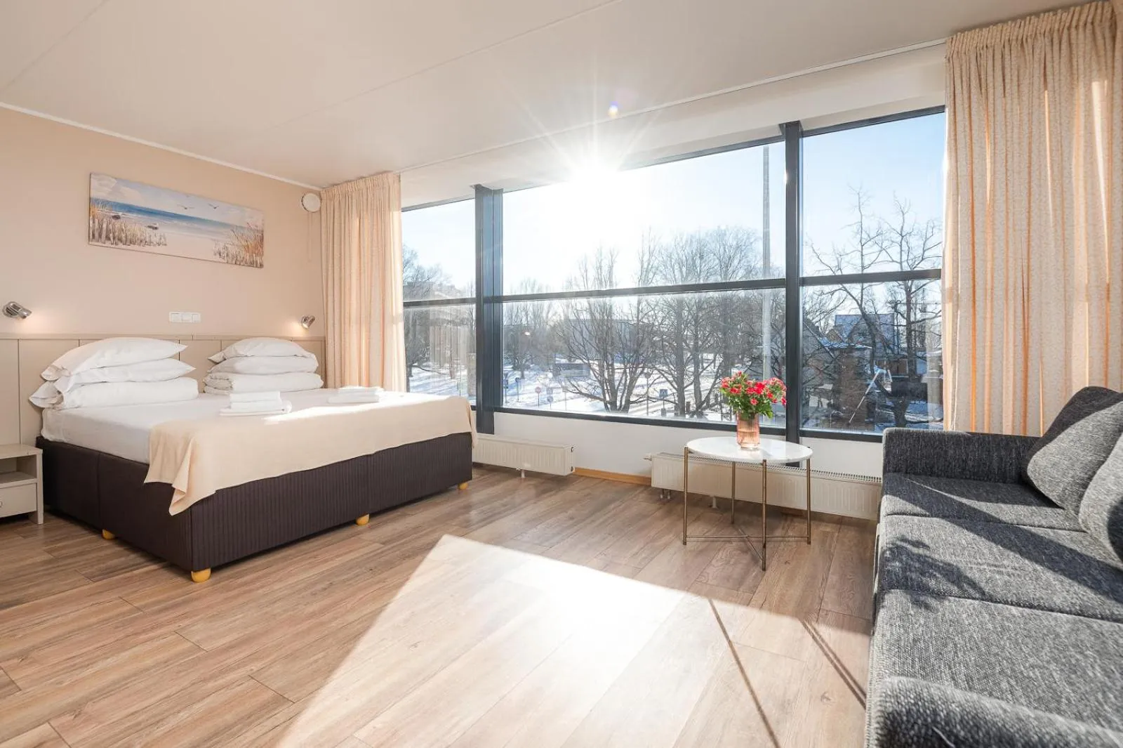 Bed in Hotel Tammsaare Full Automated Hotel