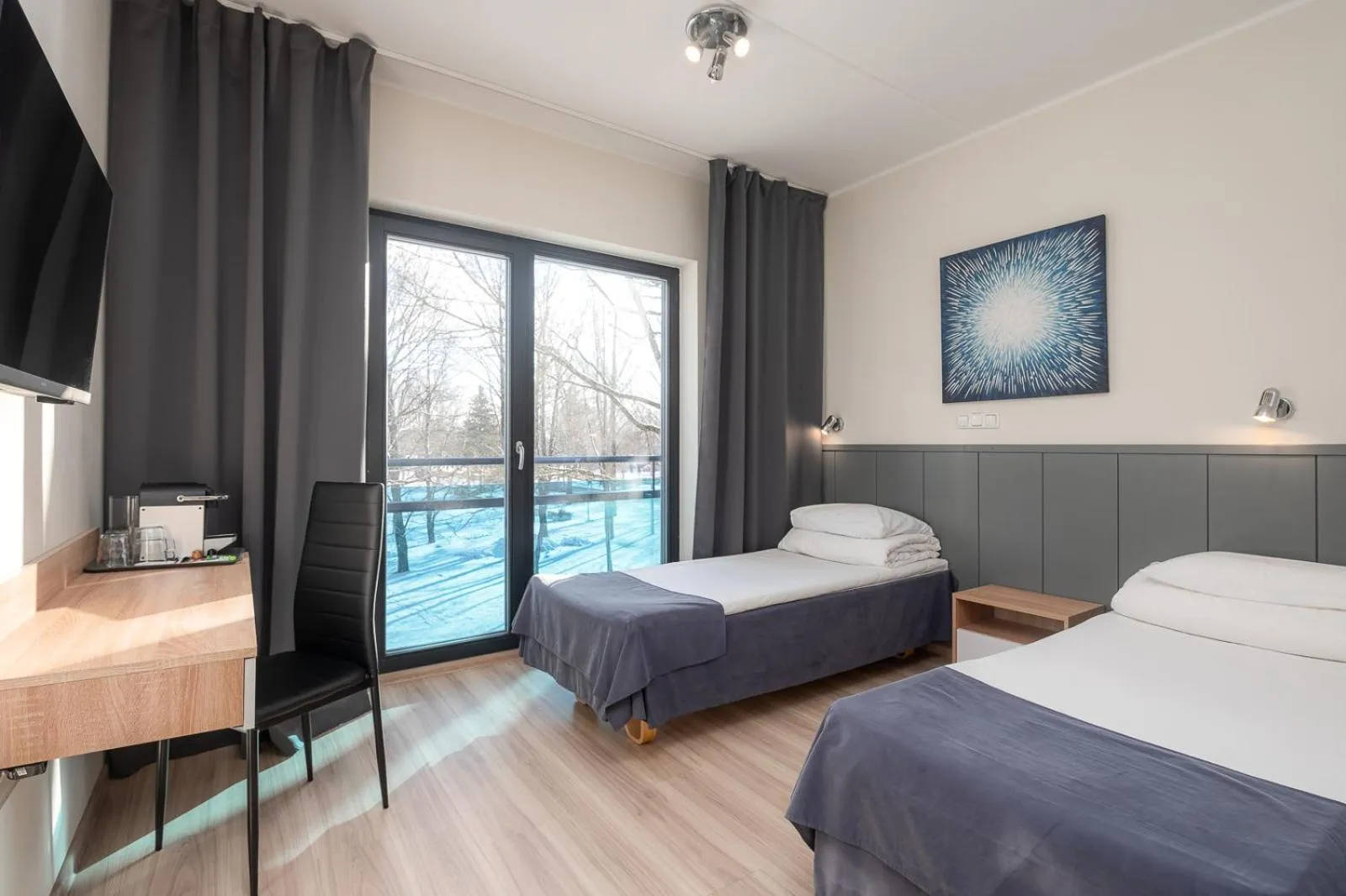 Bed in Hotel Tammsaare Full Automated Hotel