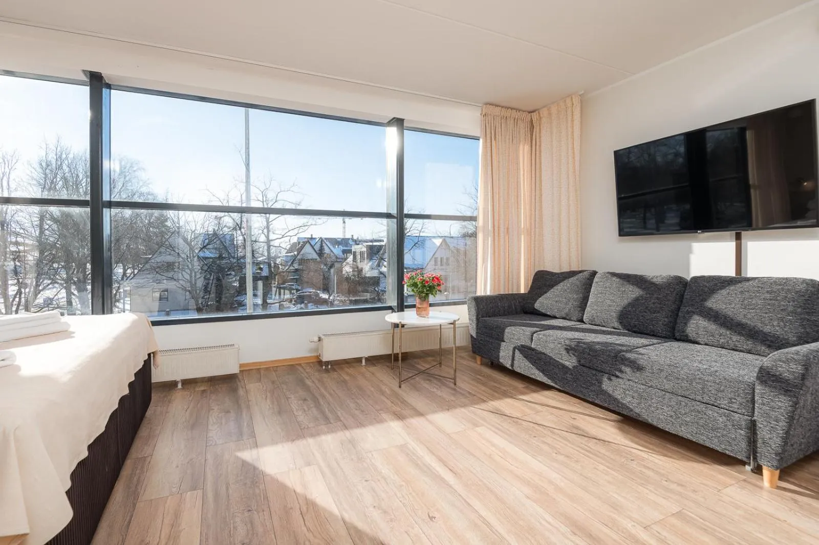 Bed in Hotel Tammsaare Full Automated Hotel