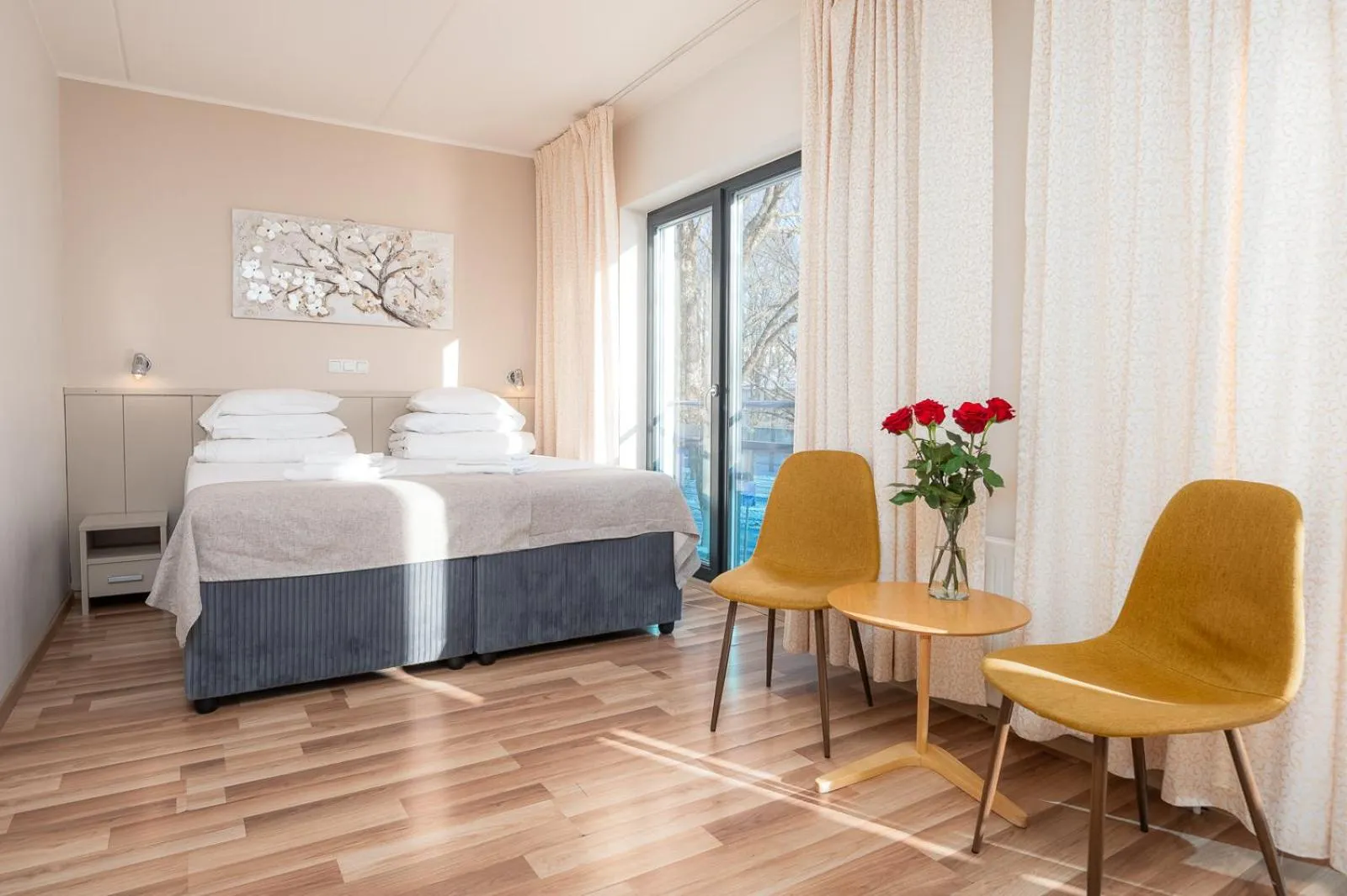 Bed in Hotel Tammsaare Full Automated Hotel