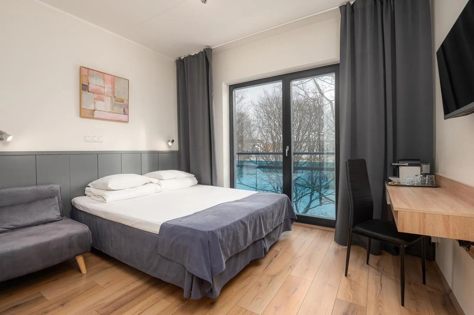 Bed in Hotel Tammsaare Full Automated Hotel