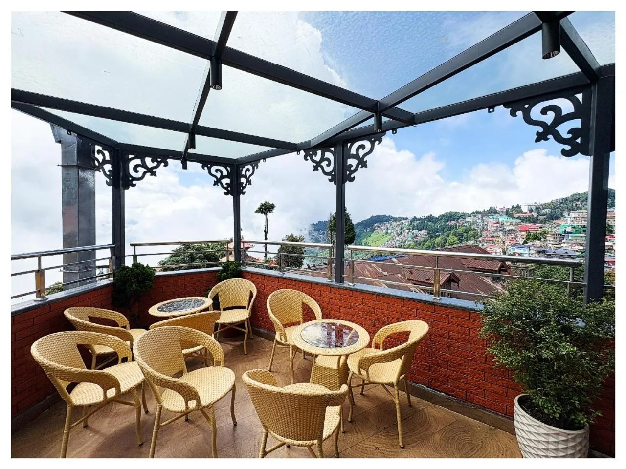 Seating area in Hotel Zambala Retreat & Spa Darjeeling