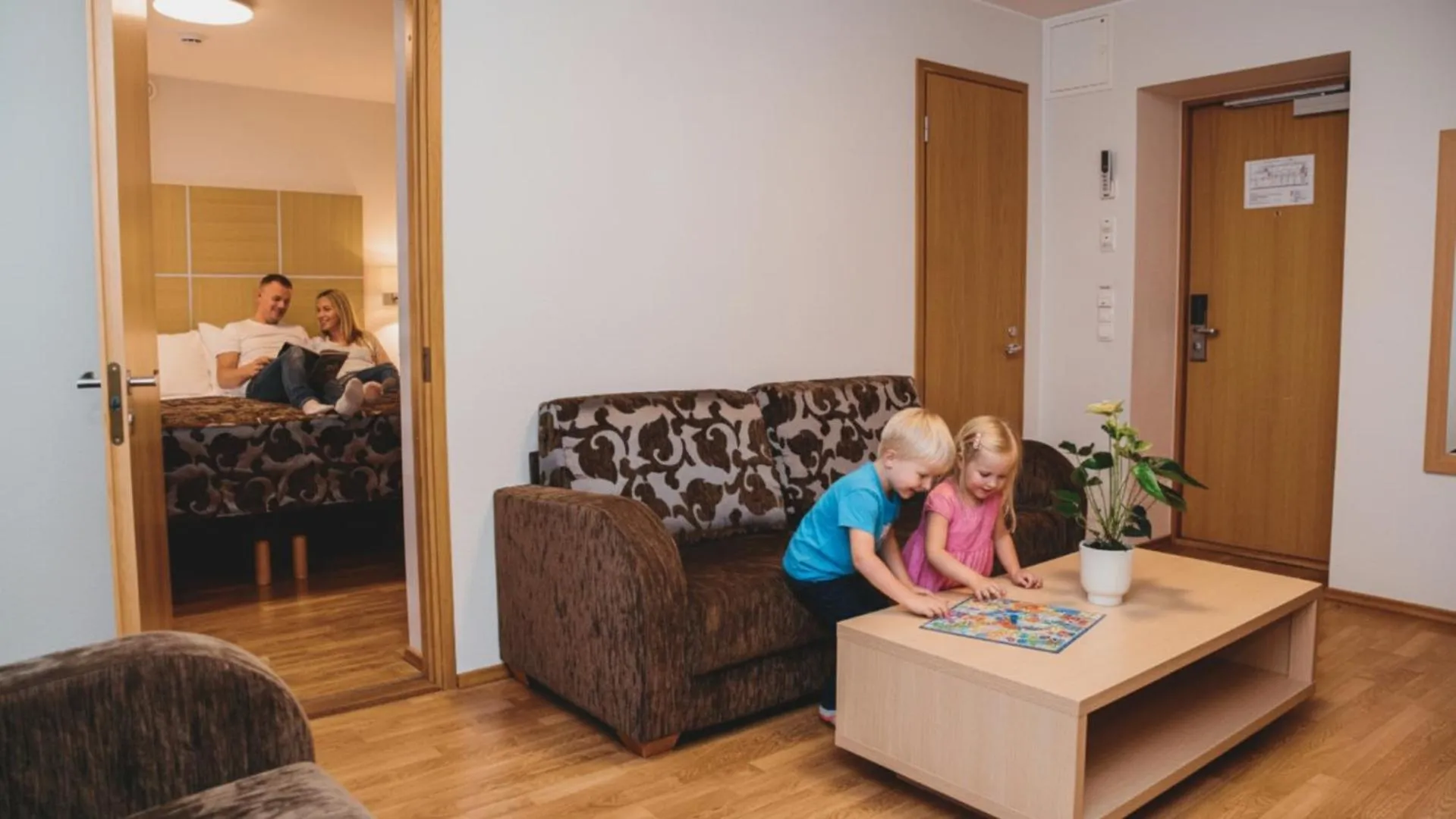 Family Suite (2 Adults + 2 Children) with Balcony and City View in Pärnu Hotel