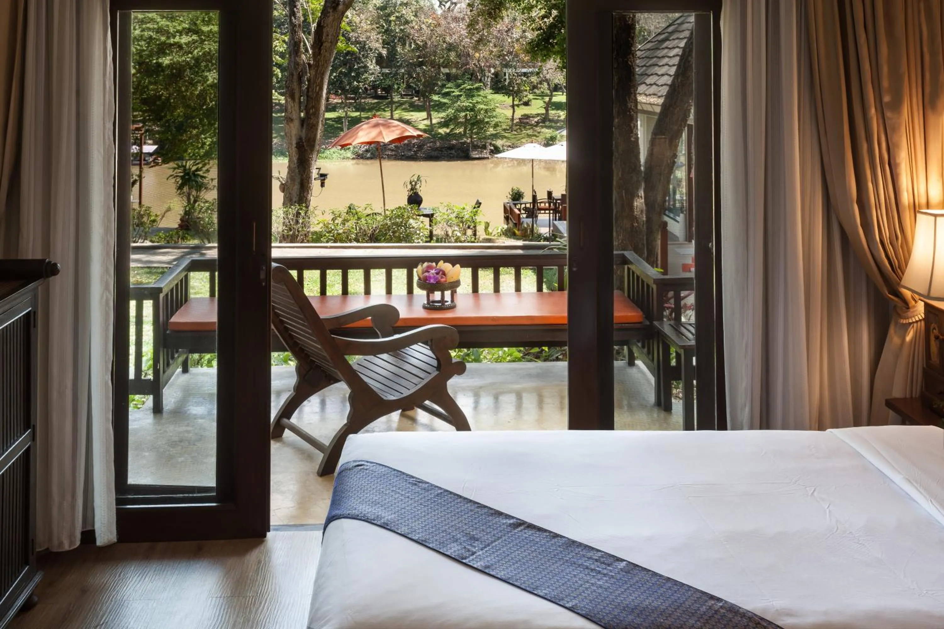 View (from property/room), Bed in Lanna Dusita Riverside Boutique Resort