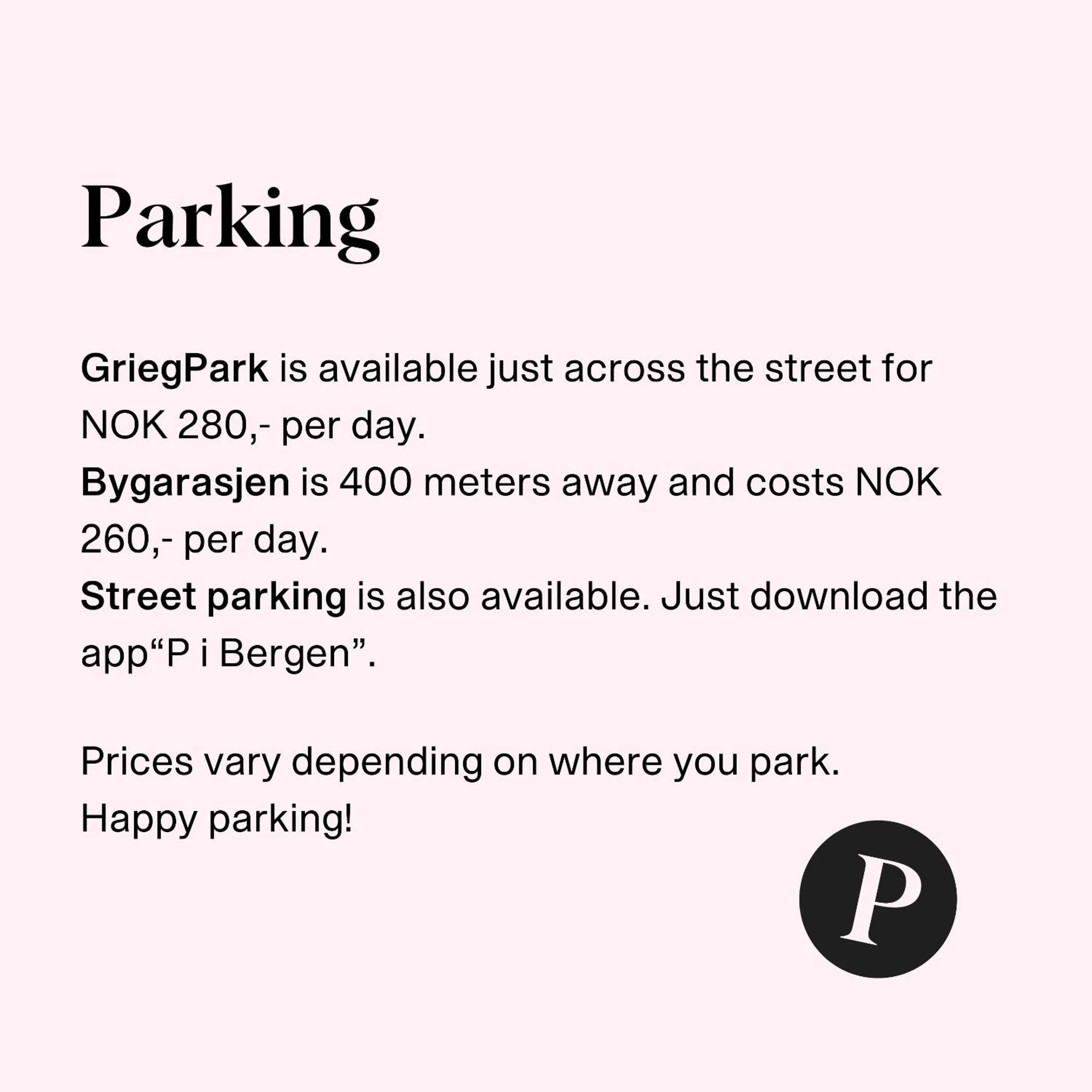 Parking in Citybox Bergen City