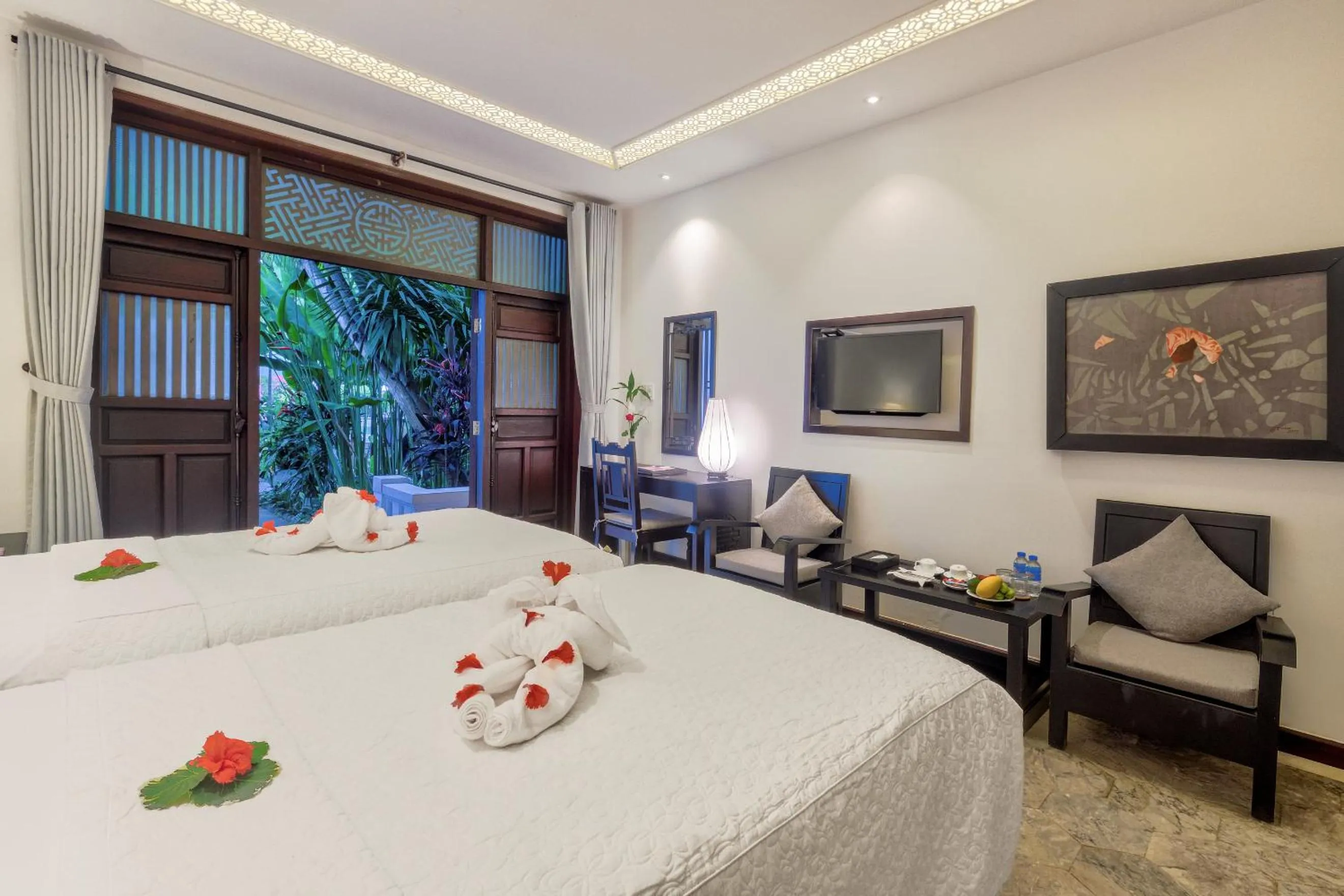 View (from property/room), Bed in Hoi An Ancient House Resort & Spa