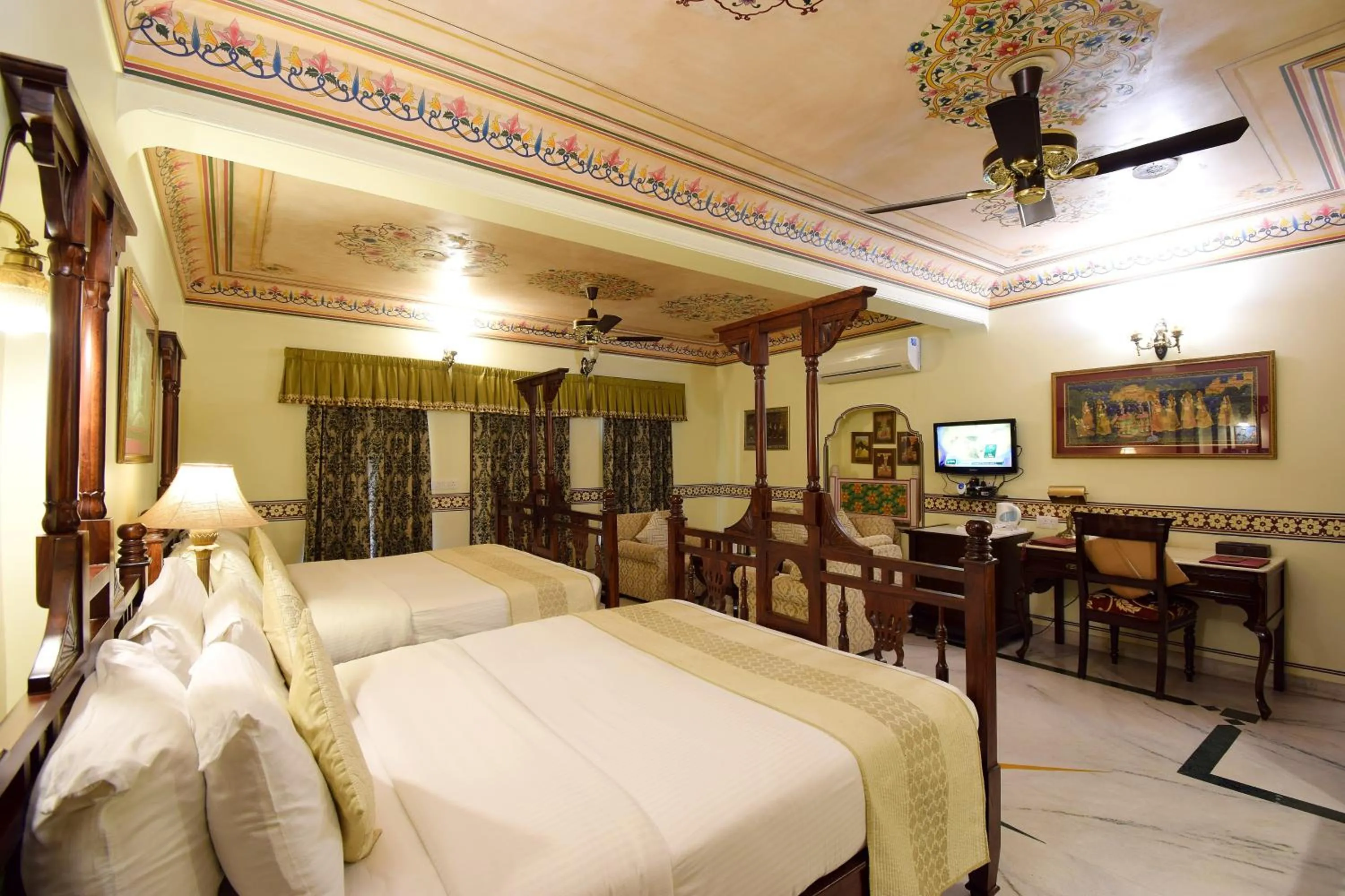 Photo of the whole room, Bed in Umaid Bhawan - A Heritage Style Boutique Hotel