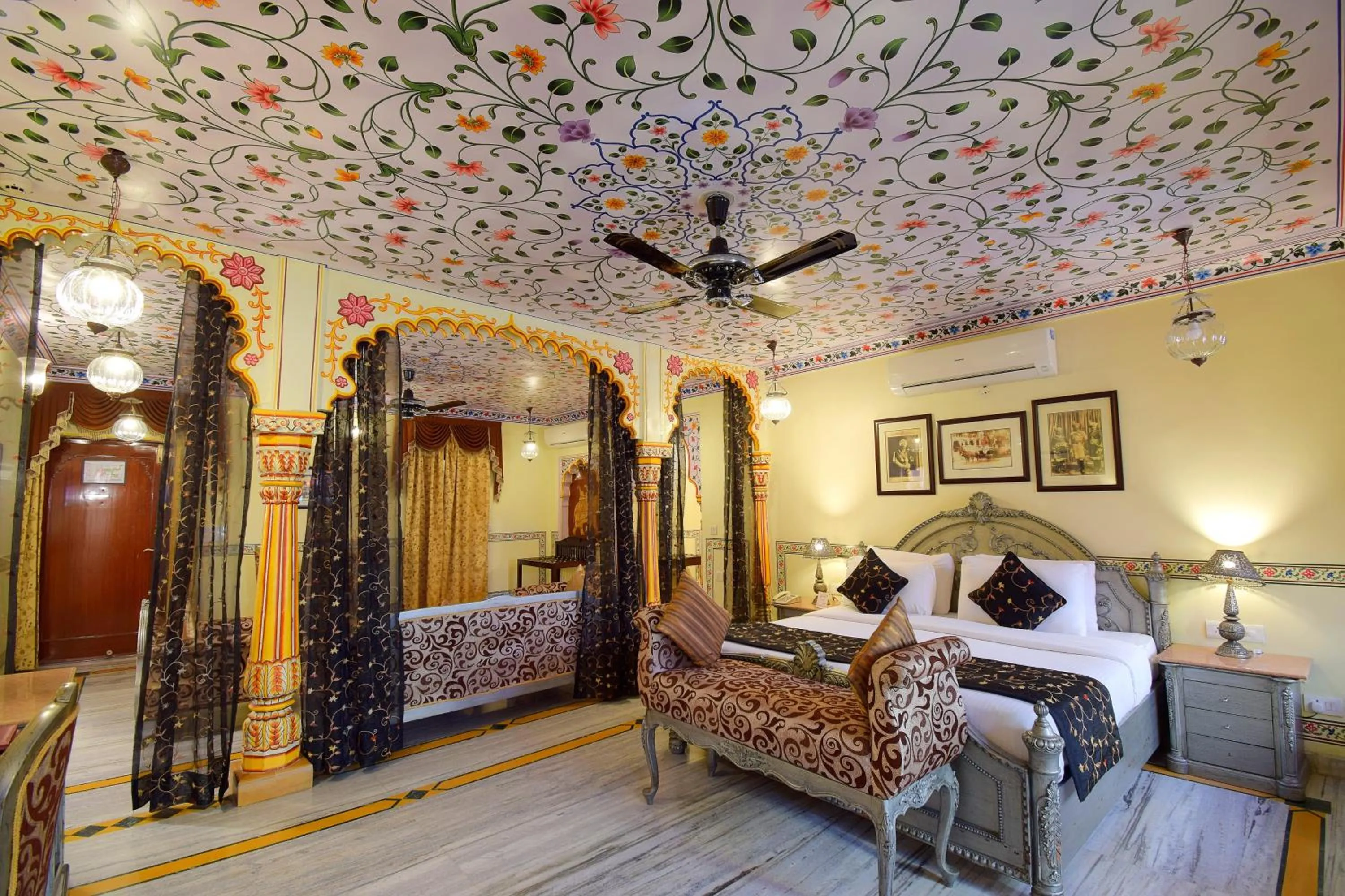 Living room, Bed in Umaid Bhawan - A Heritage Style Boutique Hotel