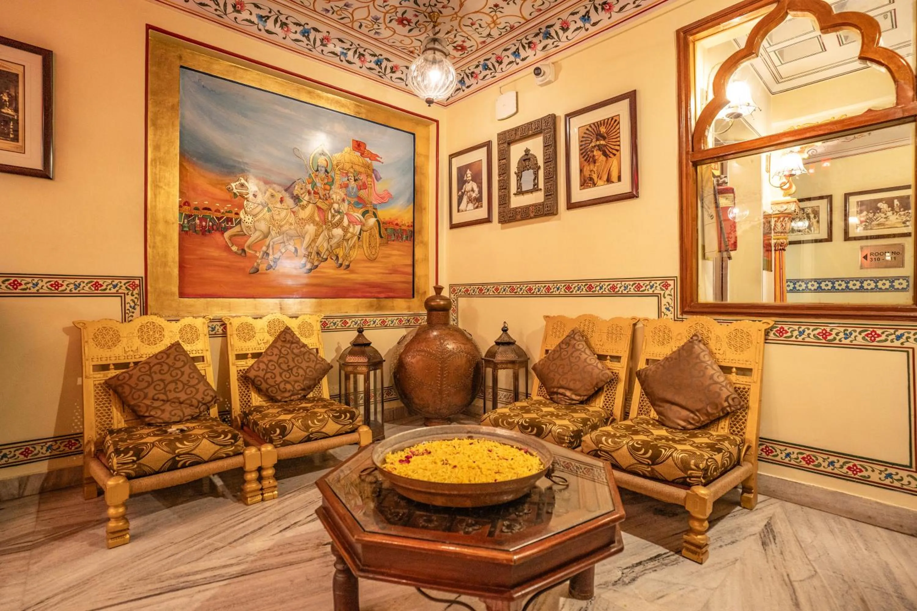 Seating area in Umaid Bhawan - A Heritage Style Boutique Hotel