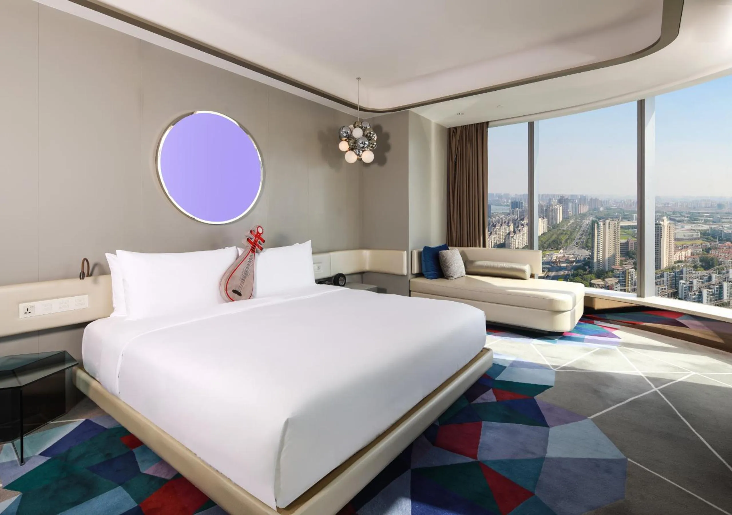 View (from property/room), Bed in W Suzhou - Jinji Lake