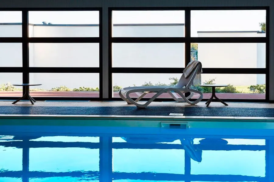 Pool view in Logis Auberge De La Foret