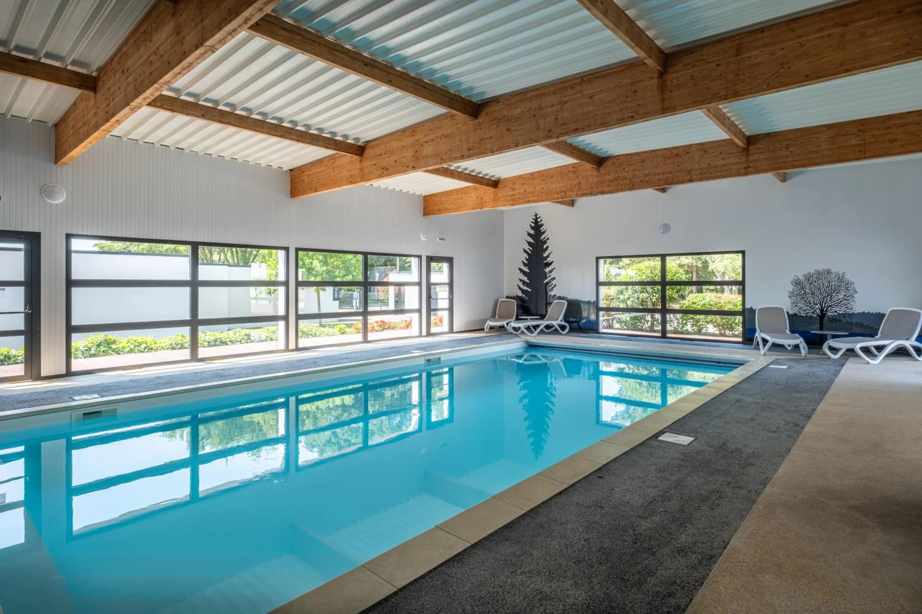 Pool view in Logis Auberge De La Foret