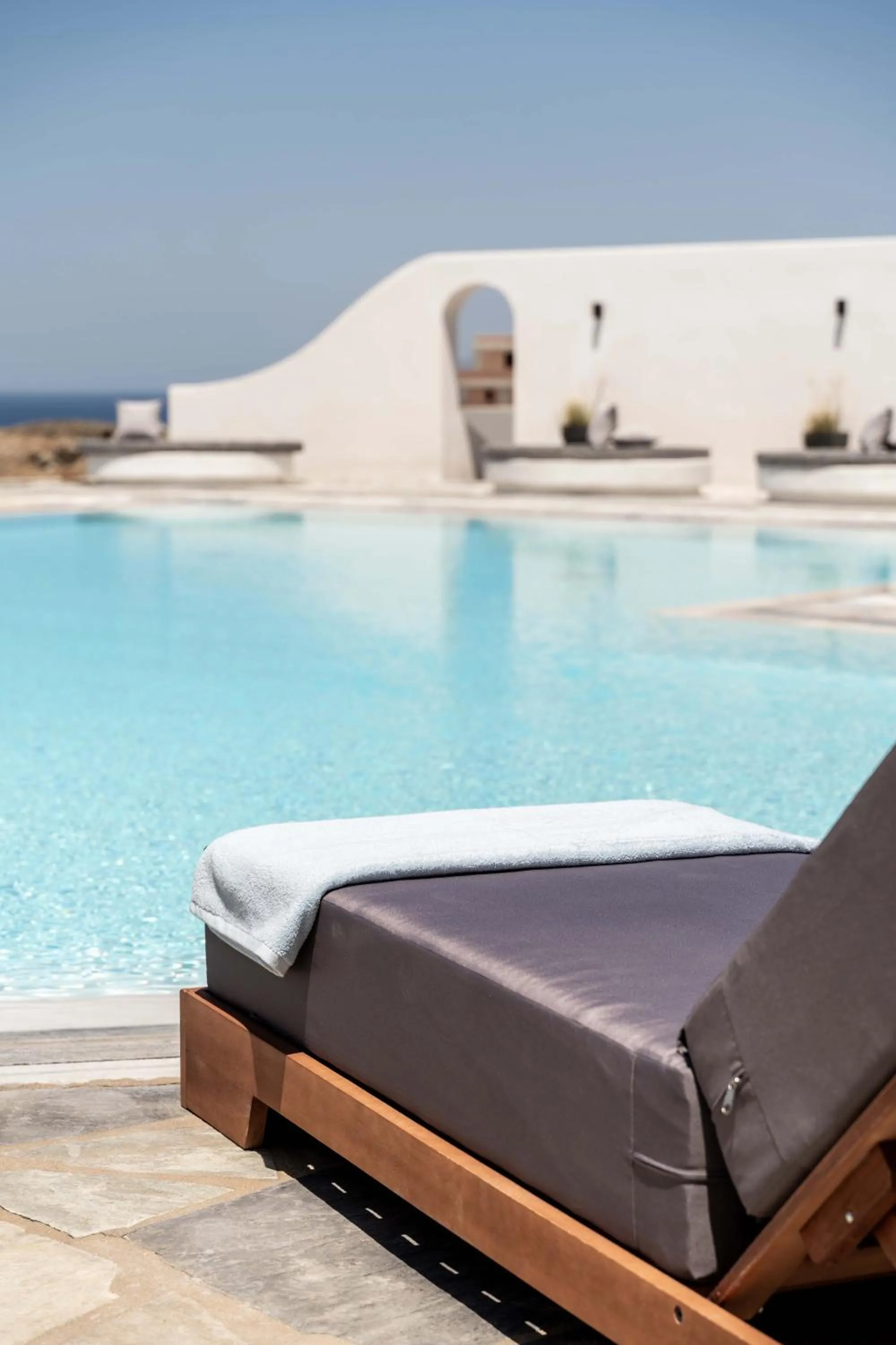 sunbed in Philosophy of Mykonos Boutique Hotel