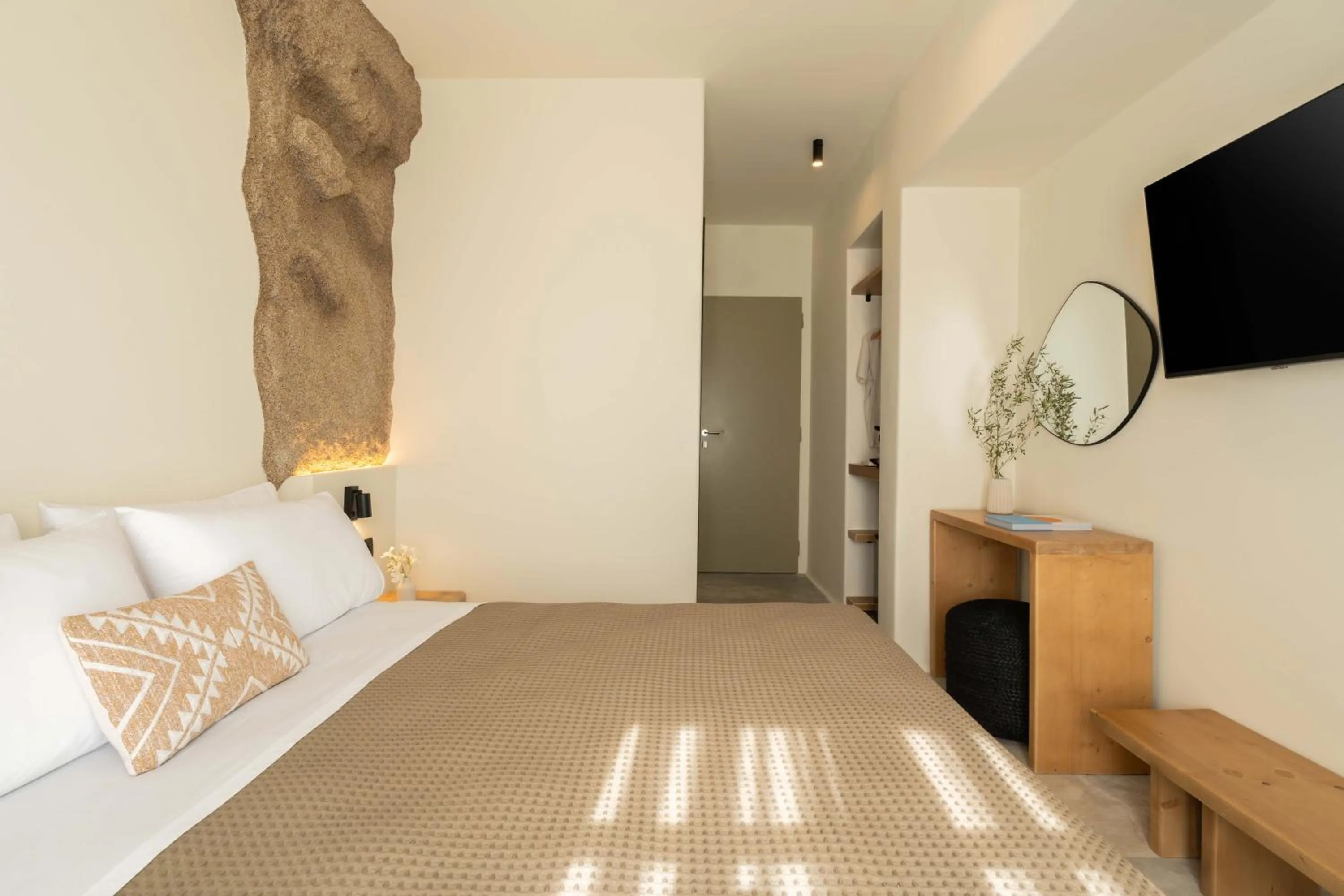 Bed in Philosophy of Mykonos Boutique Hotel