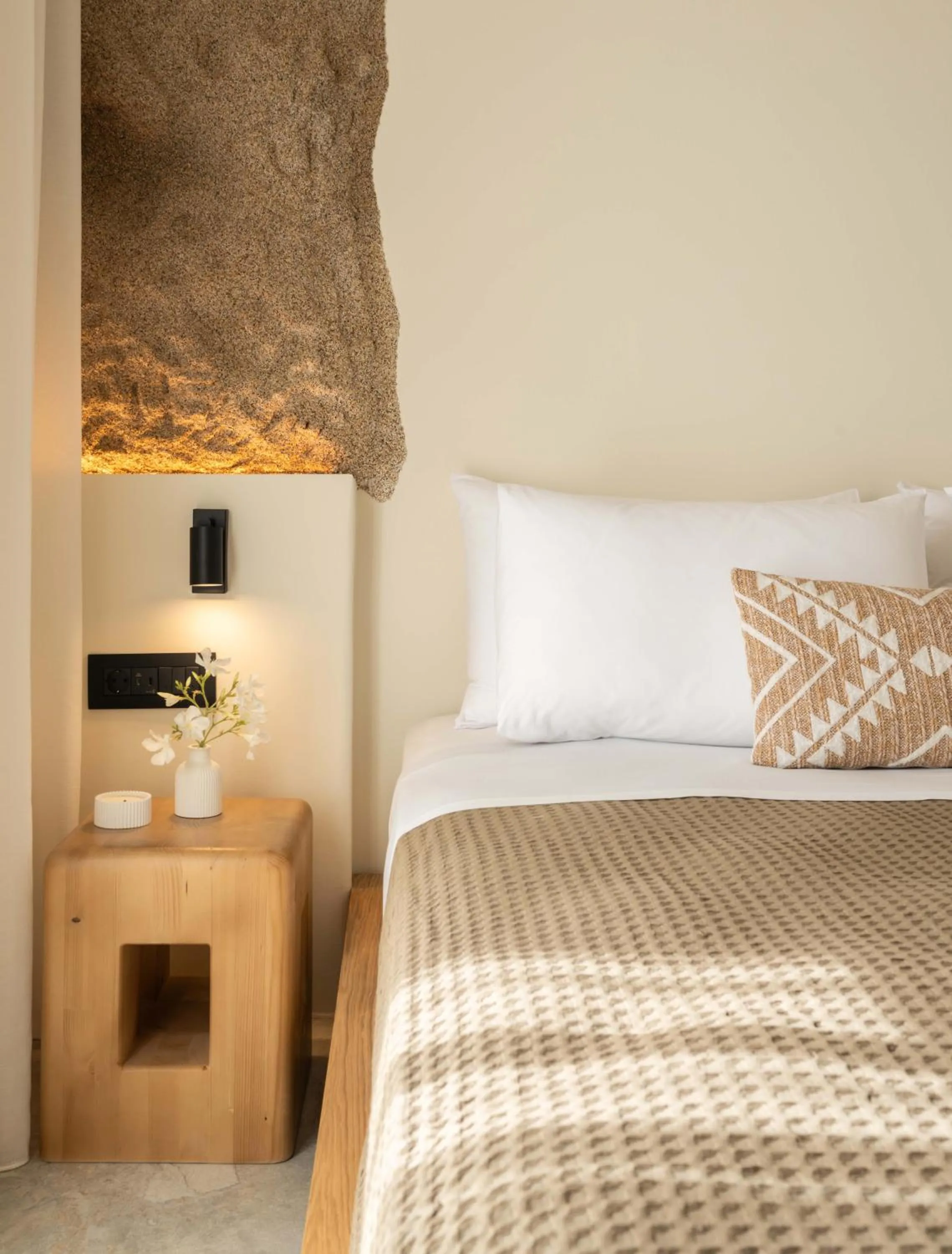 Bed in Philosophy of Mykonos Boutique Hotel