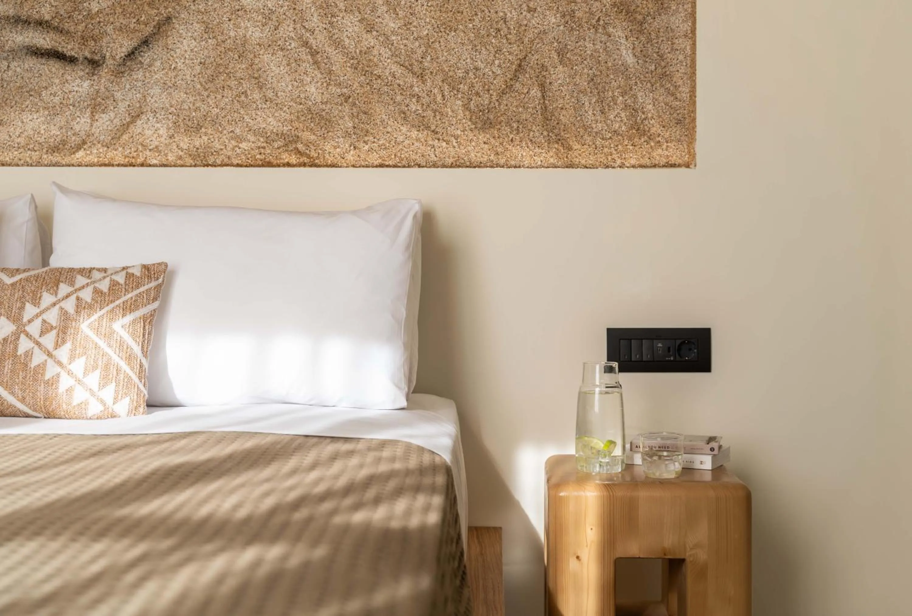 Bed in Philosophy of Mykonos Boutique Hotel