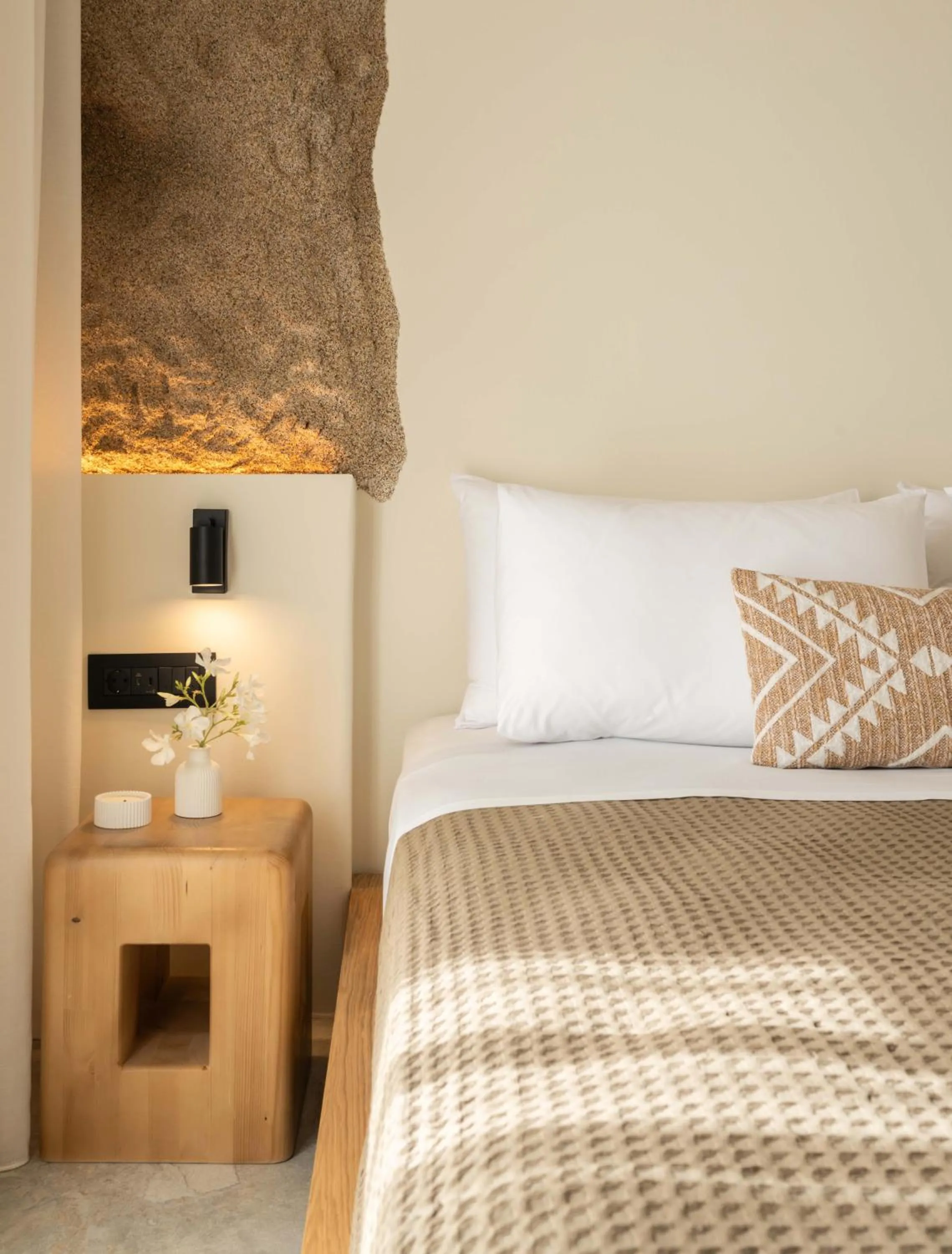 Bed in Philosophy of Mykonos Boutique Hotel