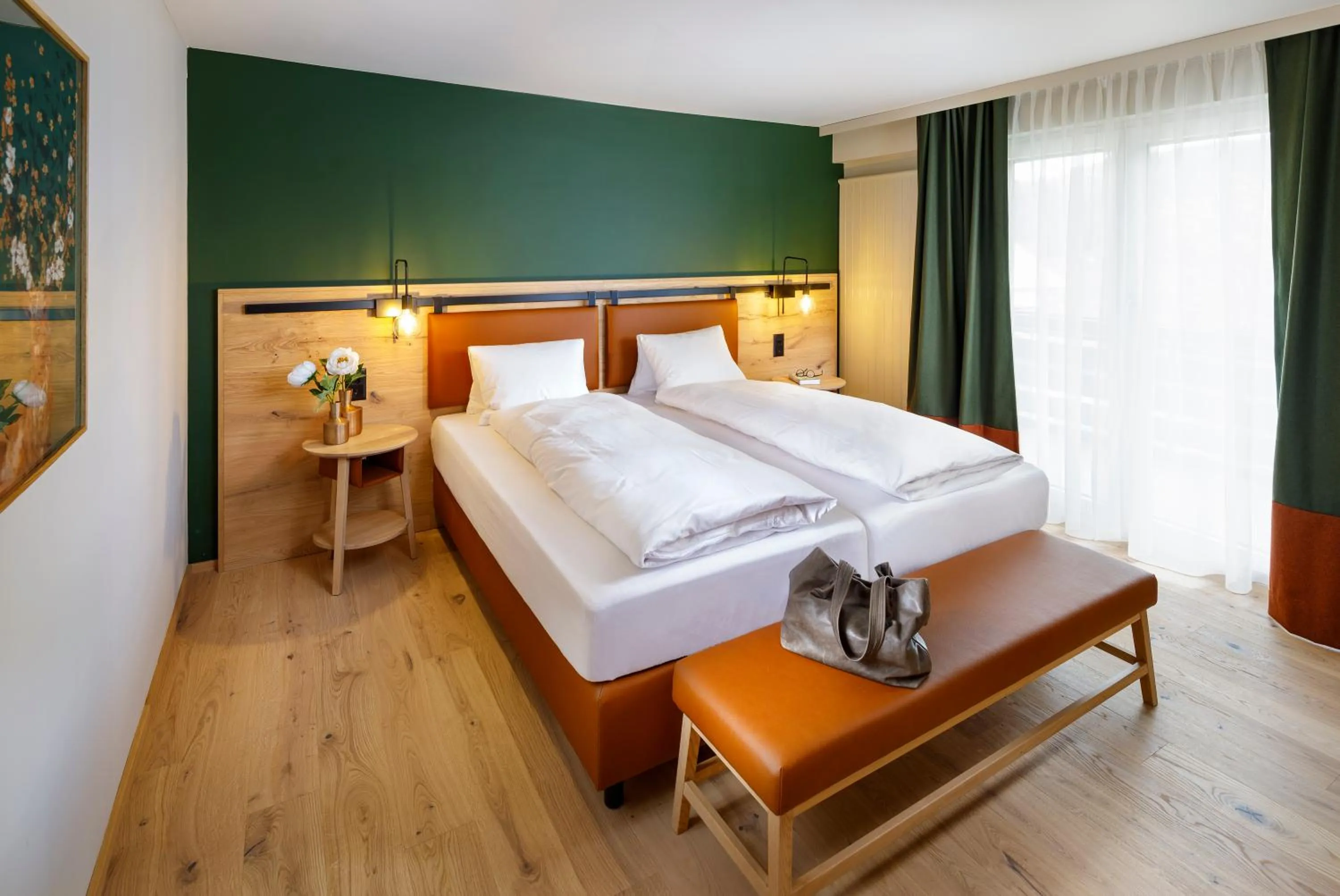 Bedroom, Bed in Hotel Hirschen Wildhaus