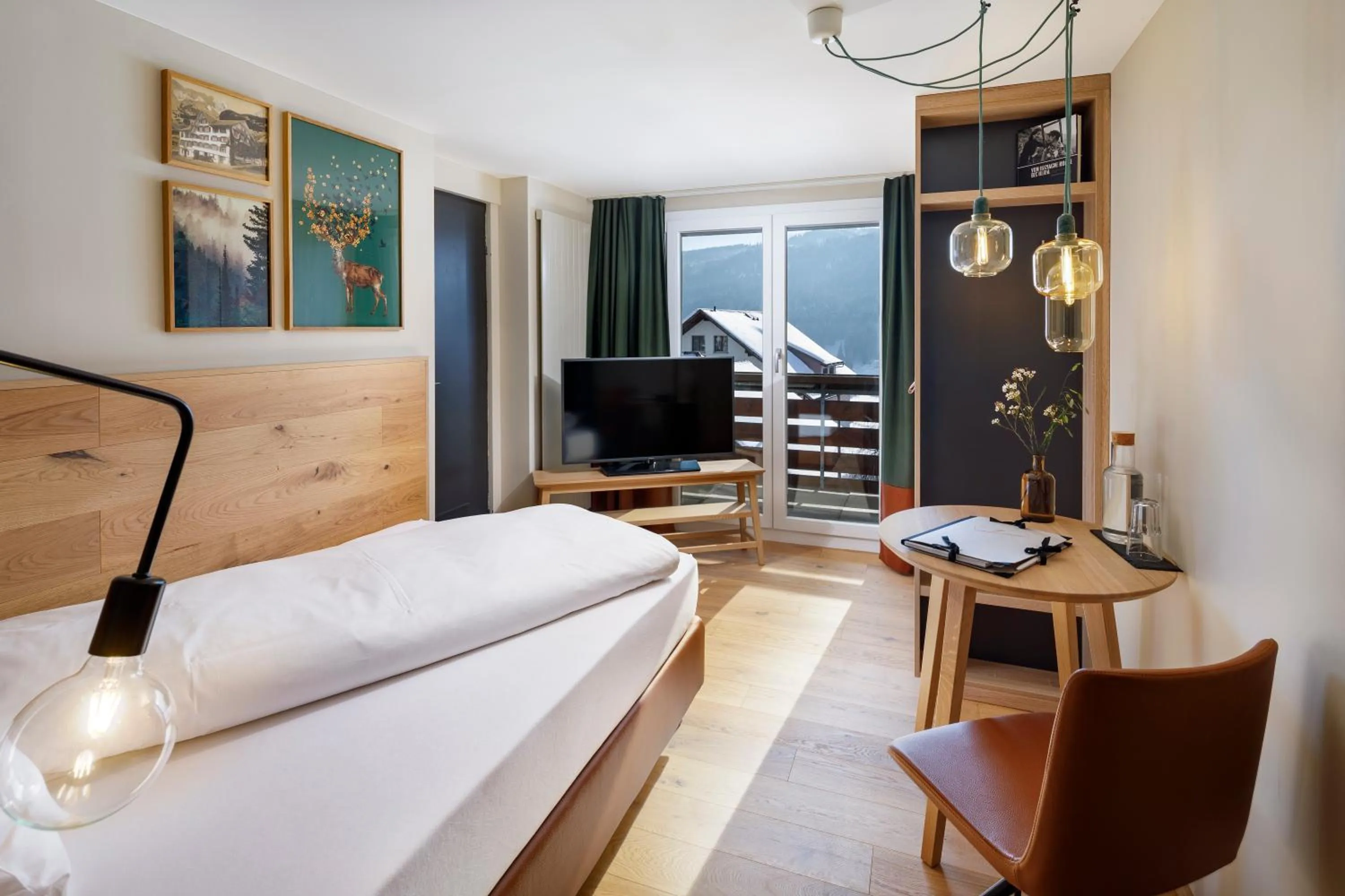 Photo of the whole room, Bed in Hotel Hirschen Wildhaus