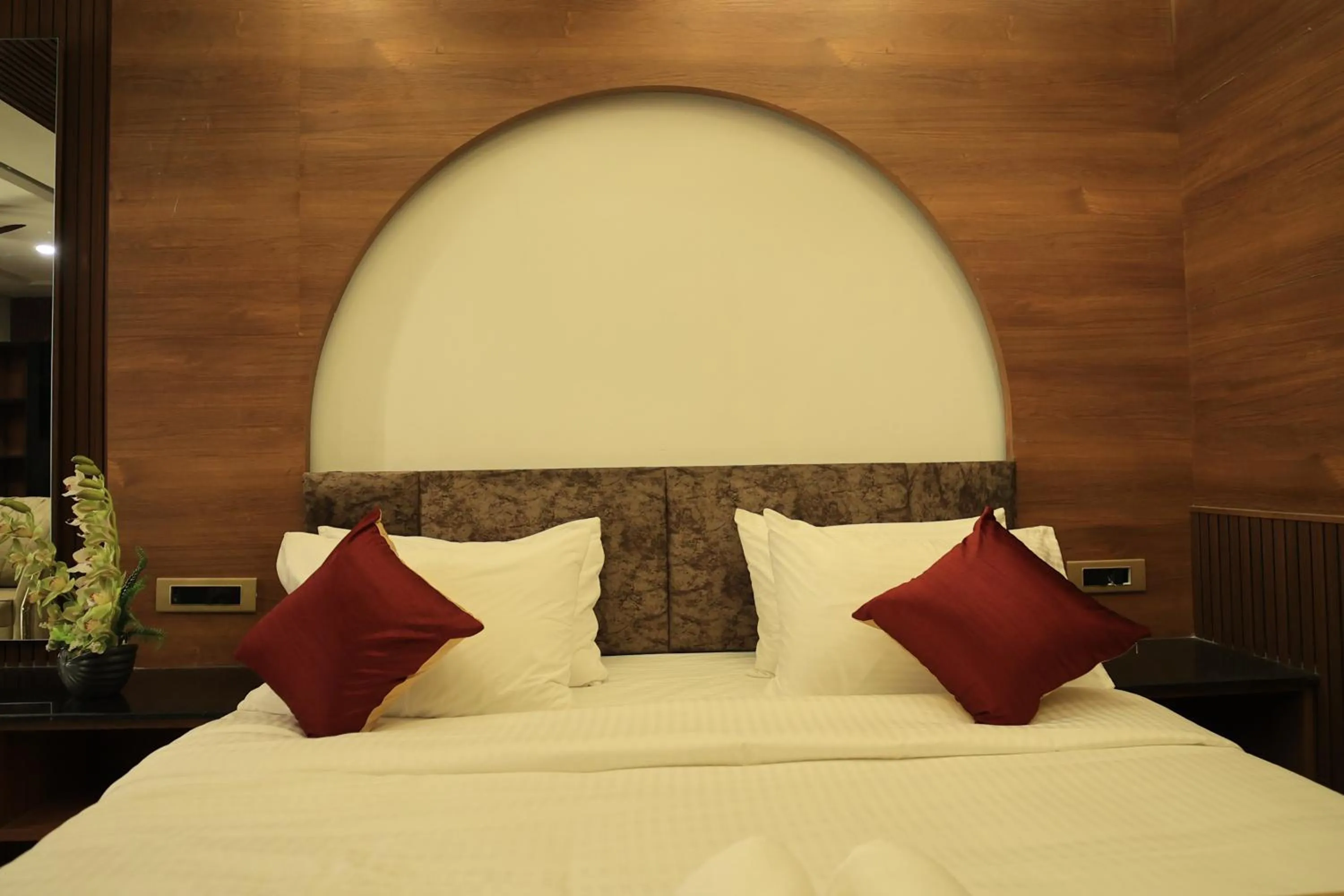 Bed in HOTEL THIRD EYE by RAMANA TOWERS