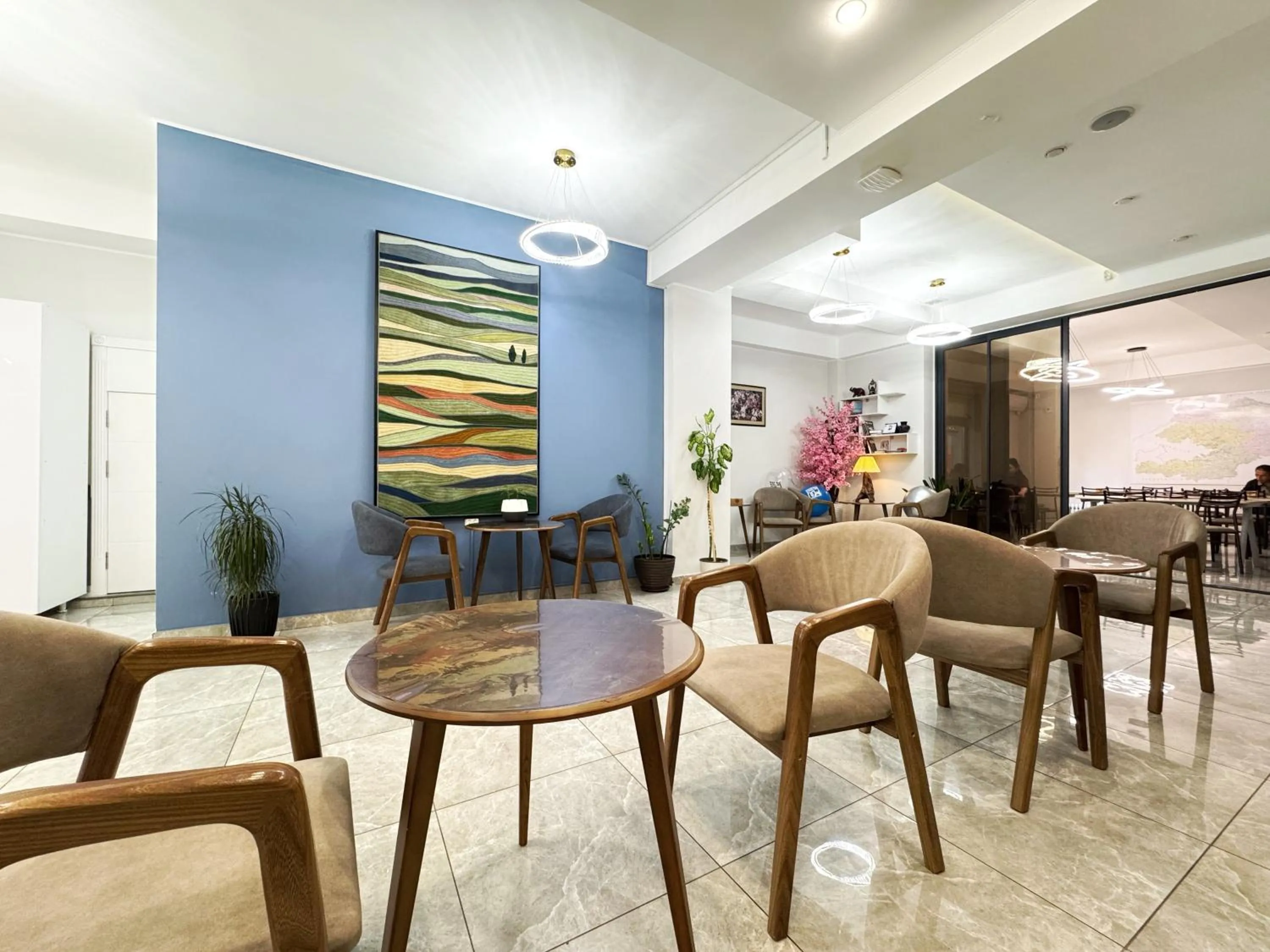 Seating area in Compass Hostel