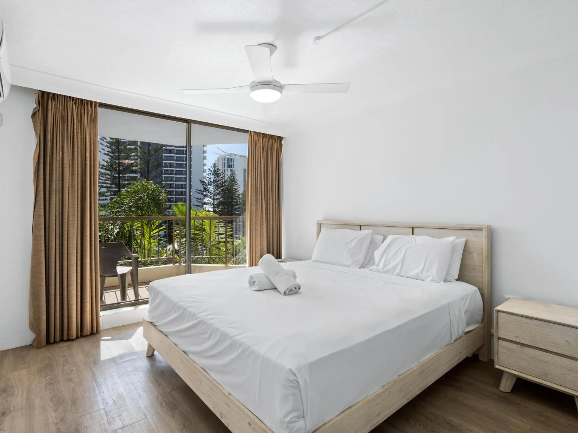 Bedroom, Bed in Genesis Apartments by Gold Coast Premium