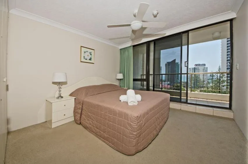 Bedroom, Bed in Genesis Apartments by Gold Coast Premium